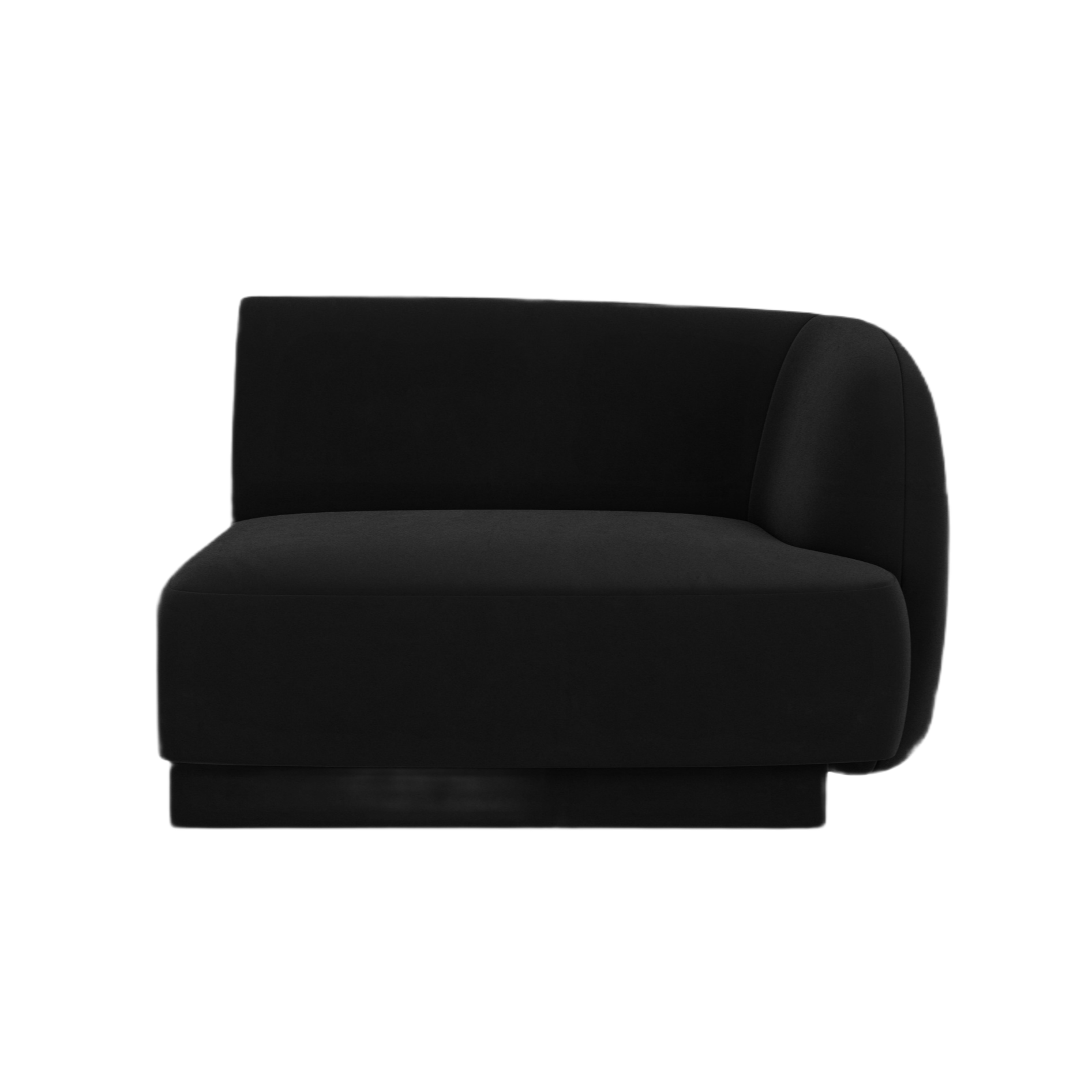 Sofa modułowa aksamitna MILEY - moduł prawostronny czarny