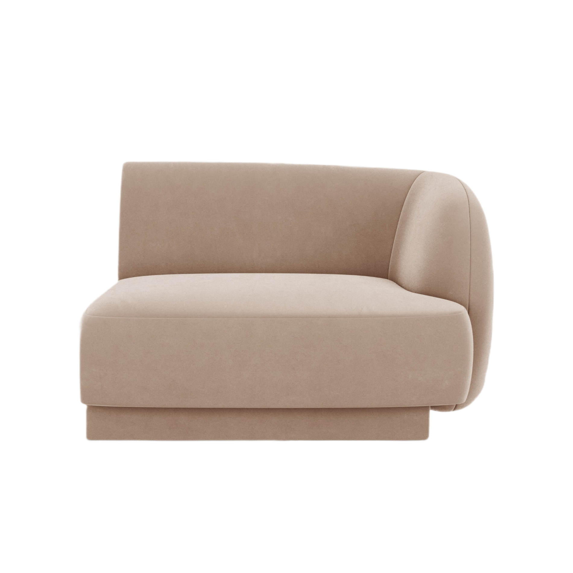 Sofa modułowa aksamitna MILEY - moduł prawostronny cappuccino