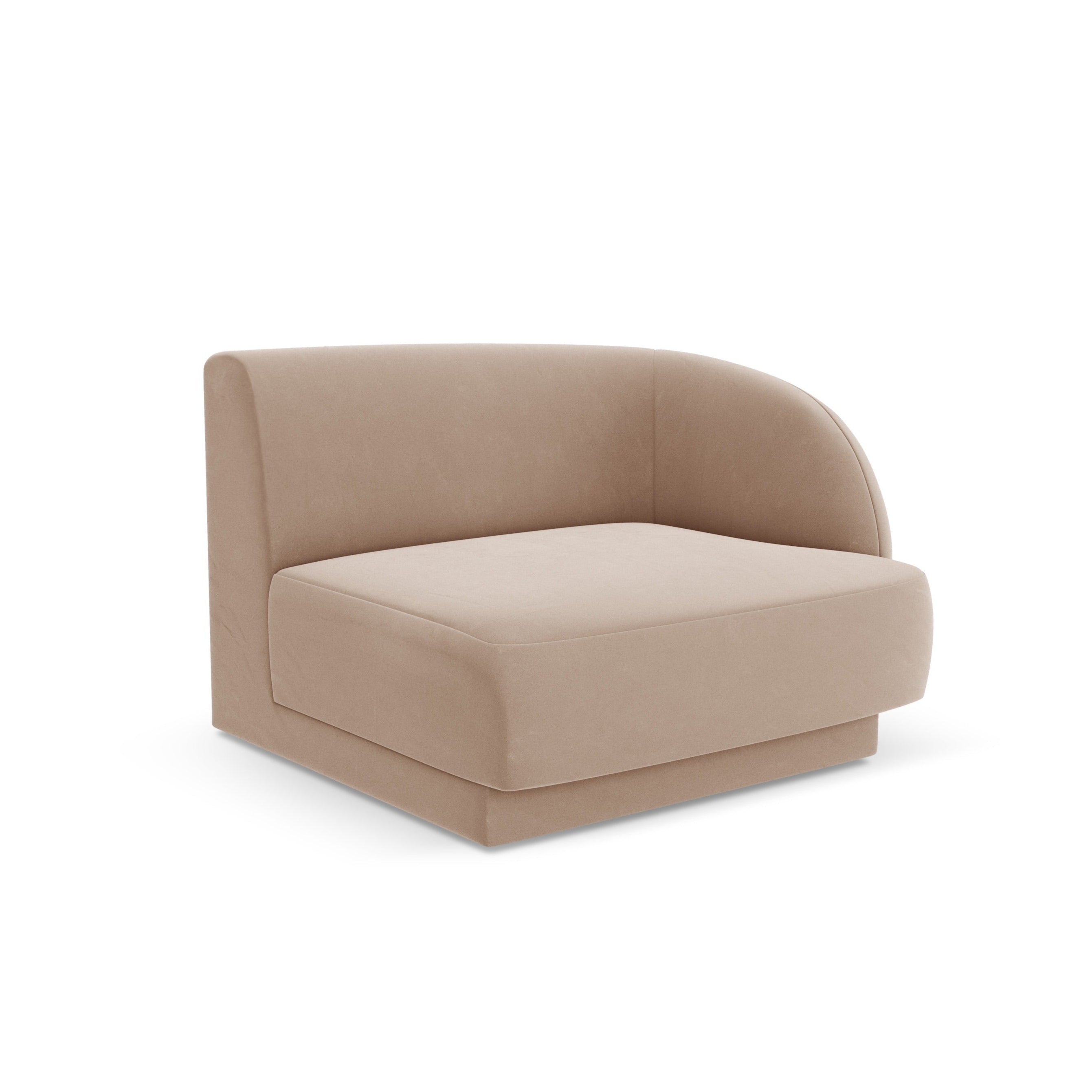Sofa modułowa aksamitna MILEY - moduł prawostronny cappuccino