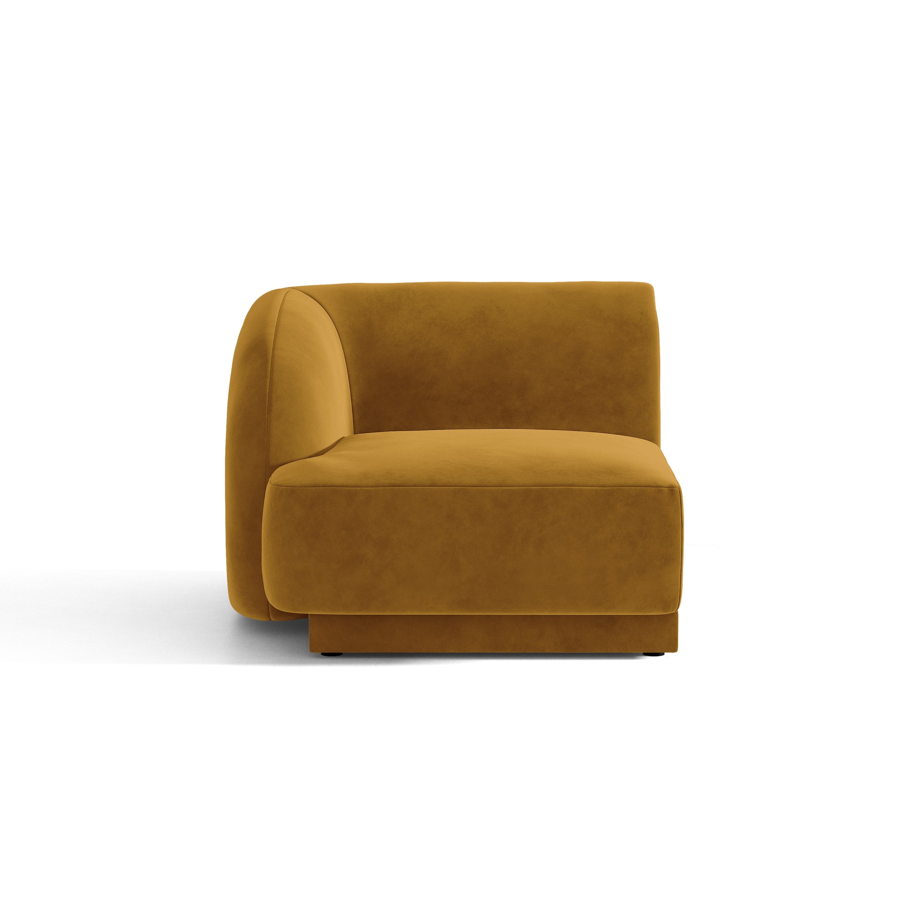 Sofa modułowa aksamitna MILEY - moduł lewostronny żółty – Micadoni