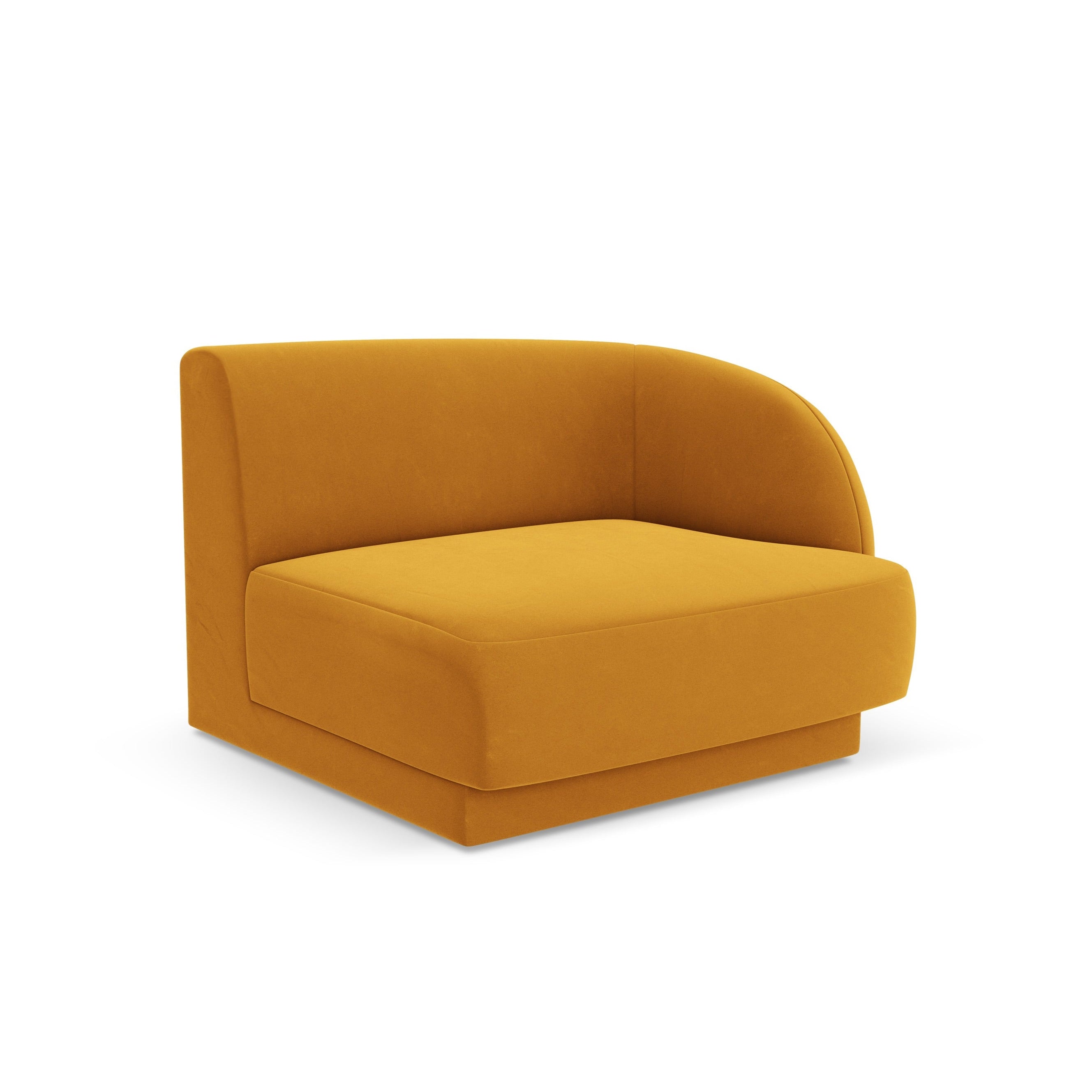 Sofa modułowa aksamitna MILEY - moduł prawostronny żółty