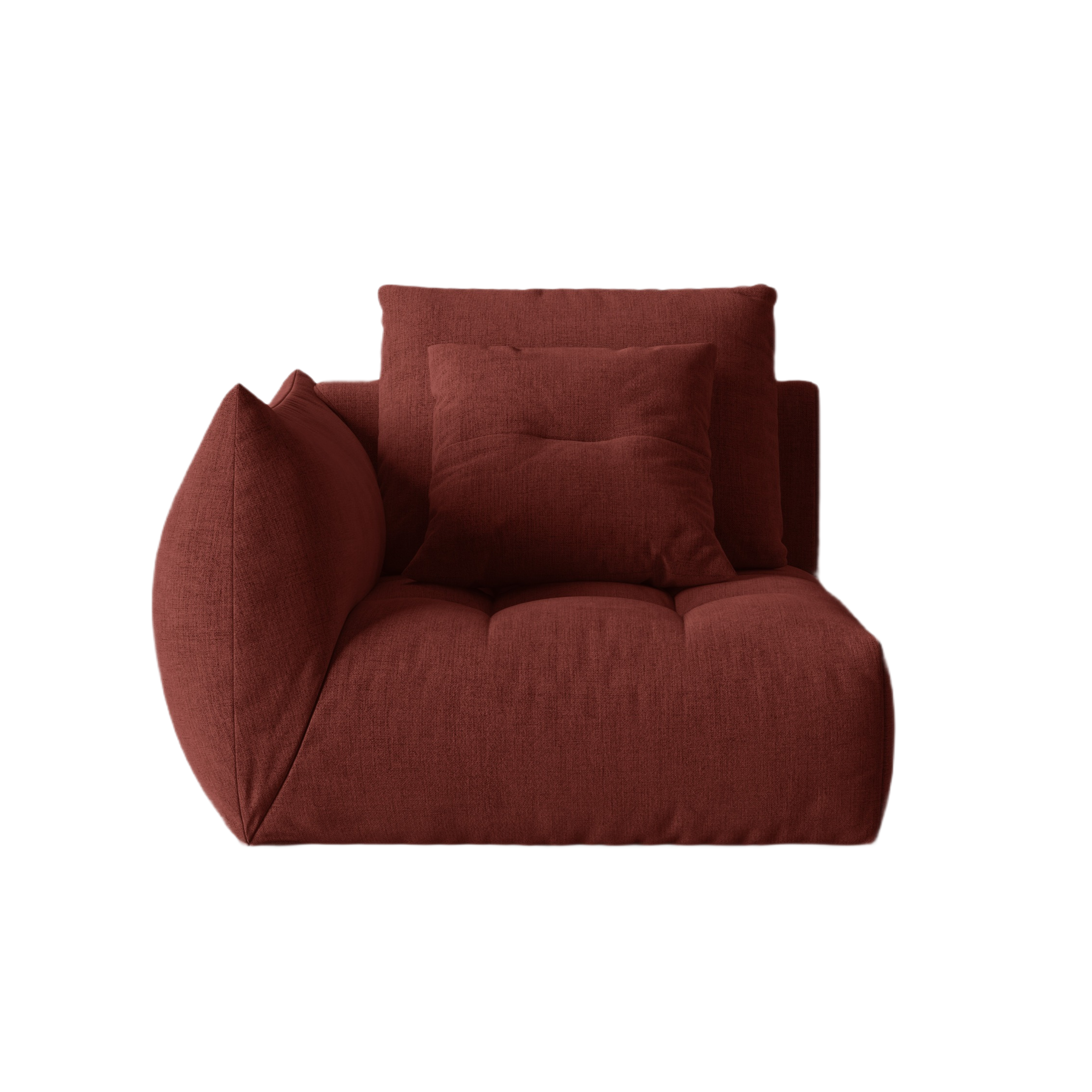 Sofa modułowa BLOOM - element lewostronny czerwony szenil