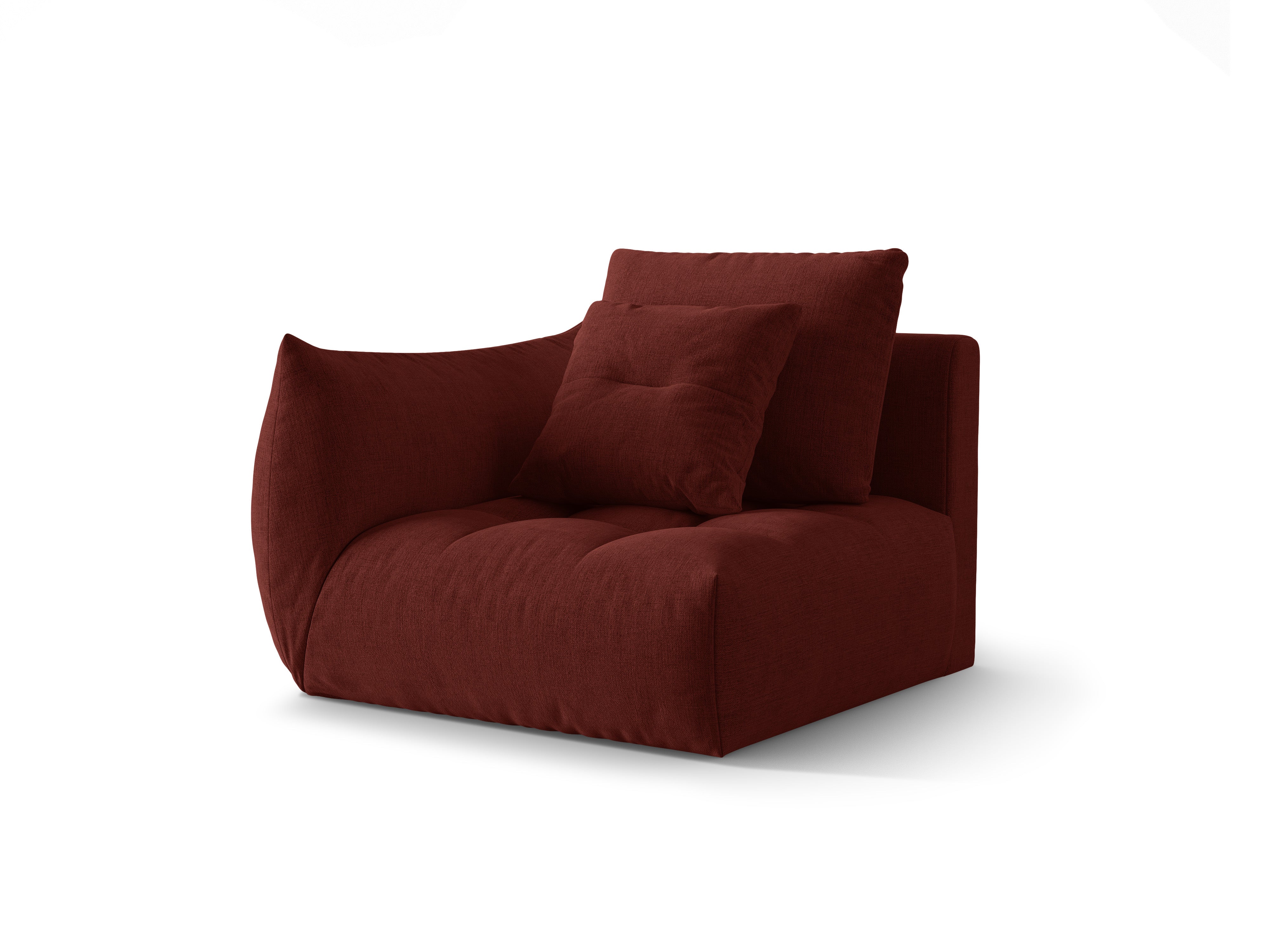 Sofa modułowa BLOOM - element lewostronny czerwony szenil