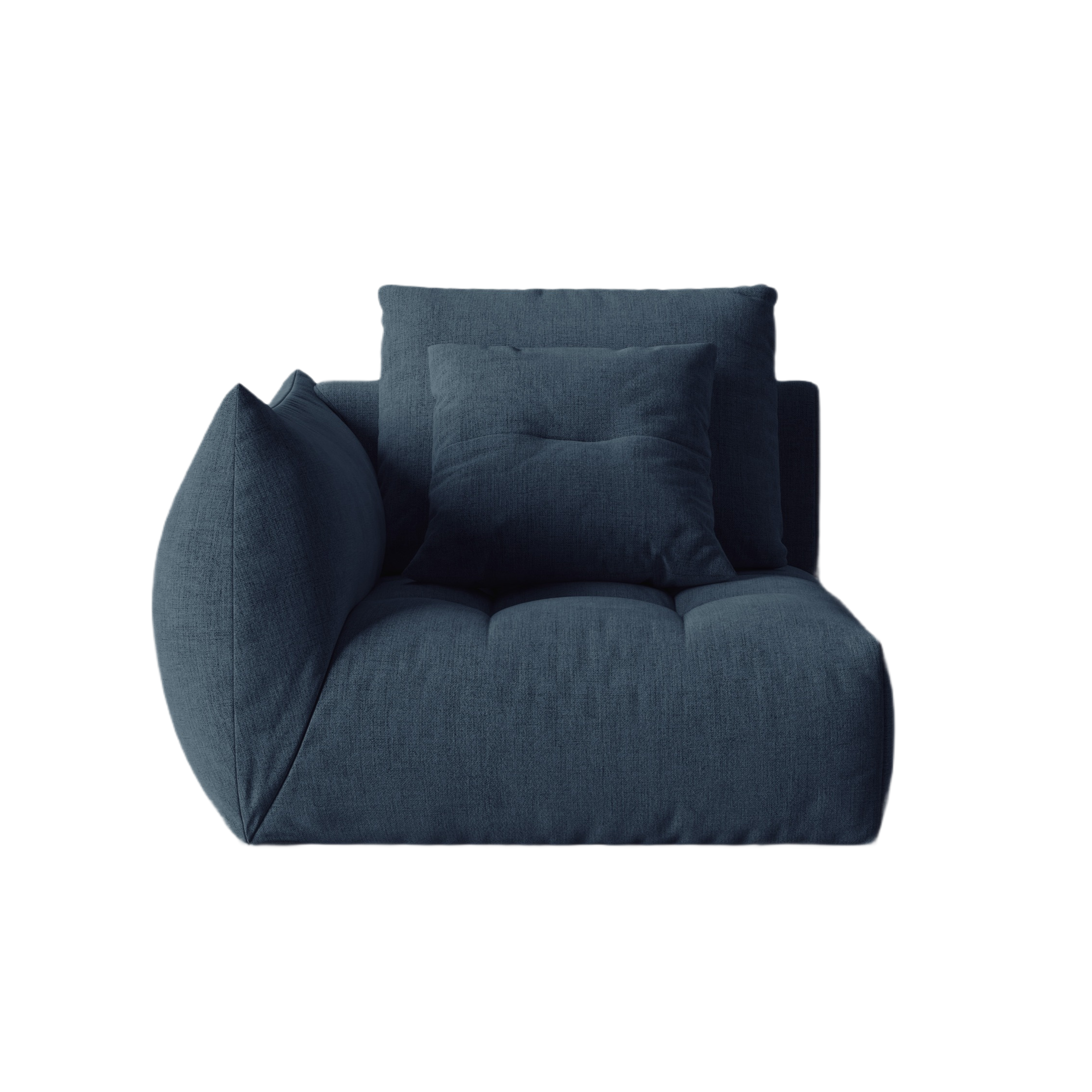 Sofa modułowa BLOOM - element lewostronny ciemnoniebieski szenil