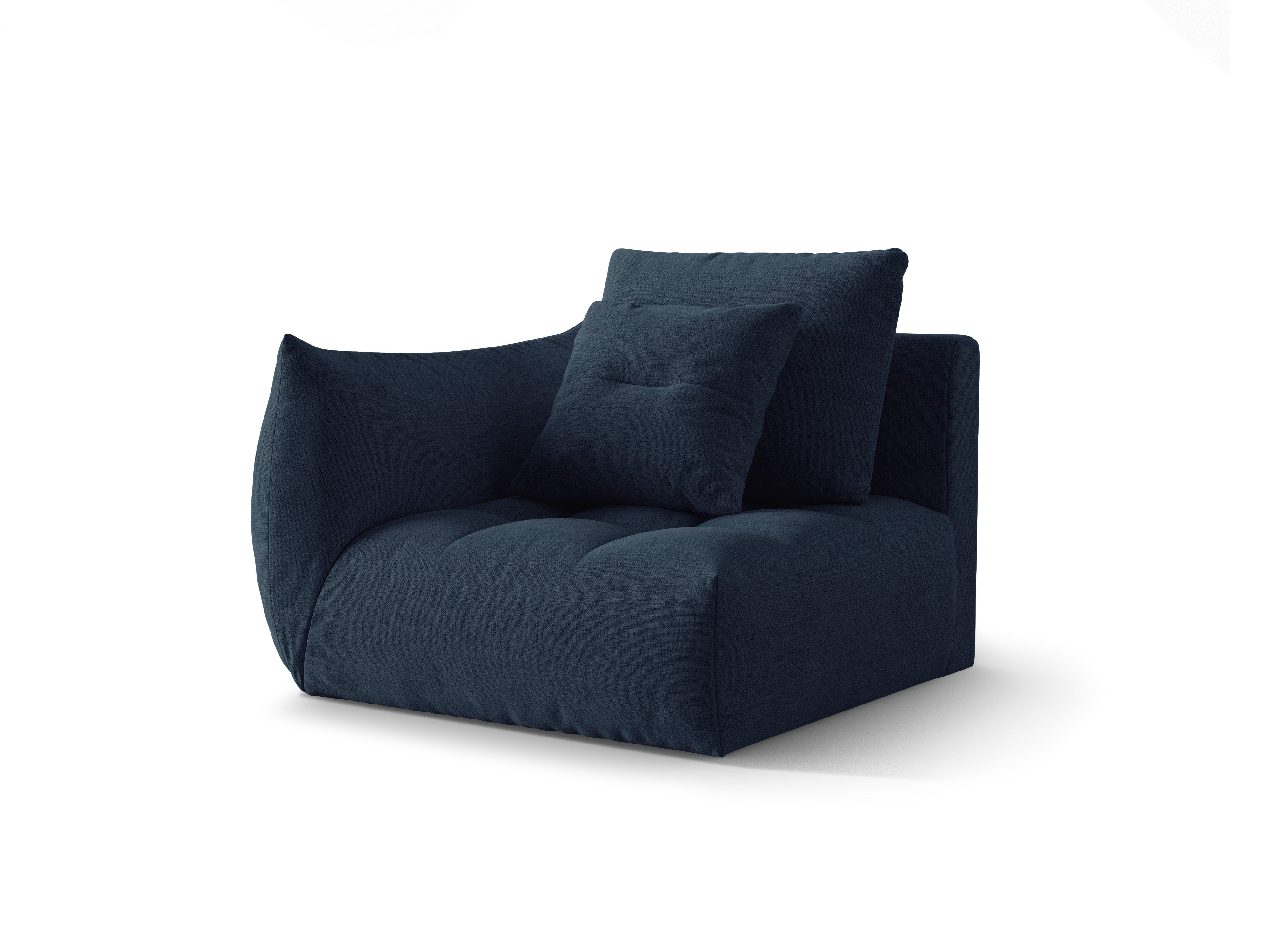 Sofa modułowa BLOOM - element lewostronny ciemnoniebieski szenil