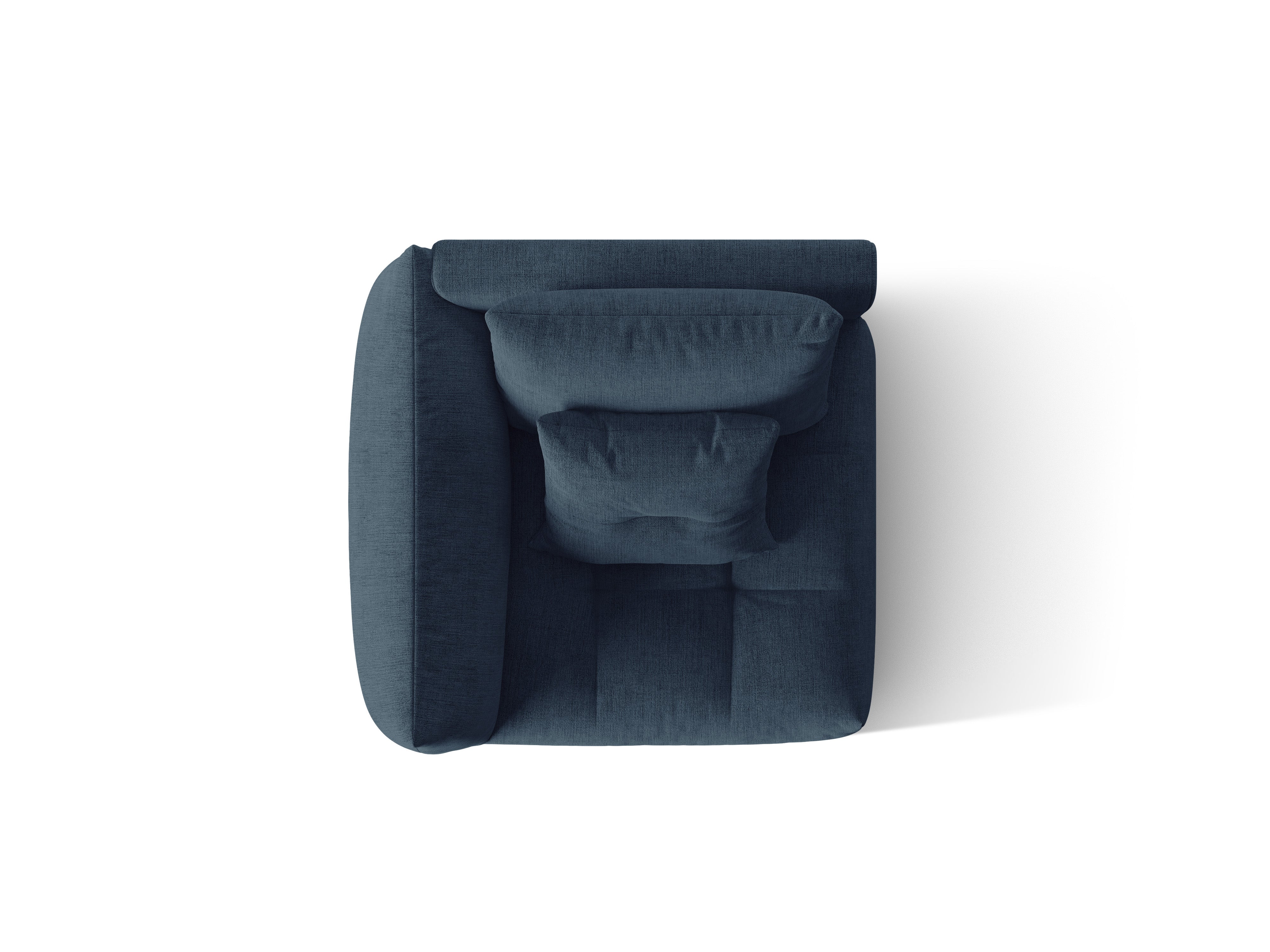 Sofa modułowa BLOOM - element lewostronny ciemnoniebieski szenil