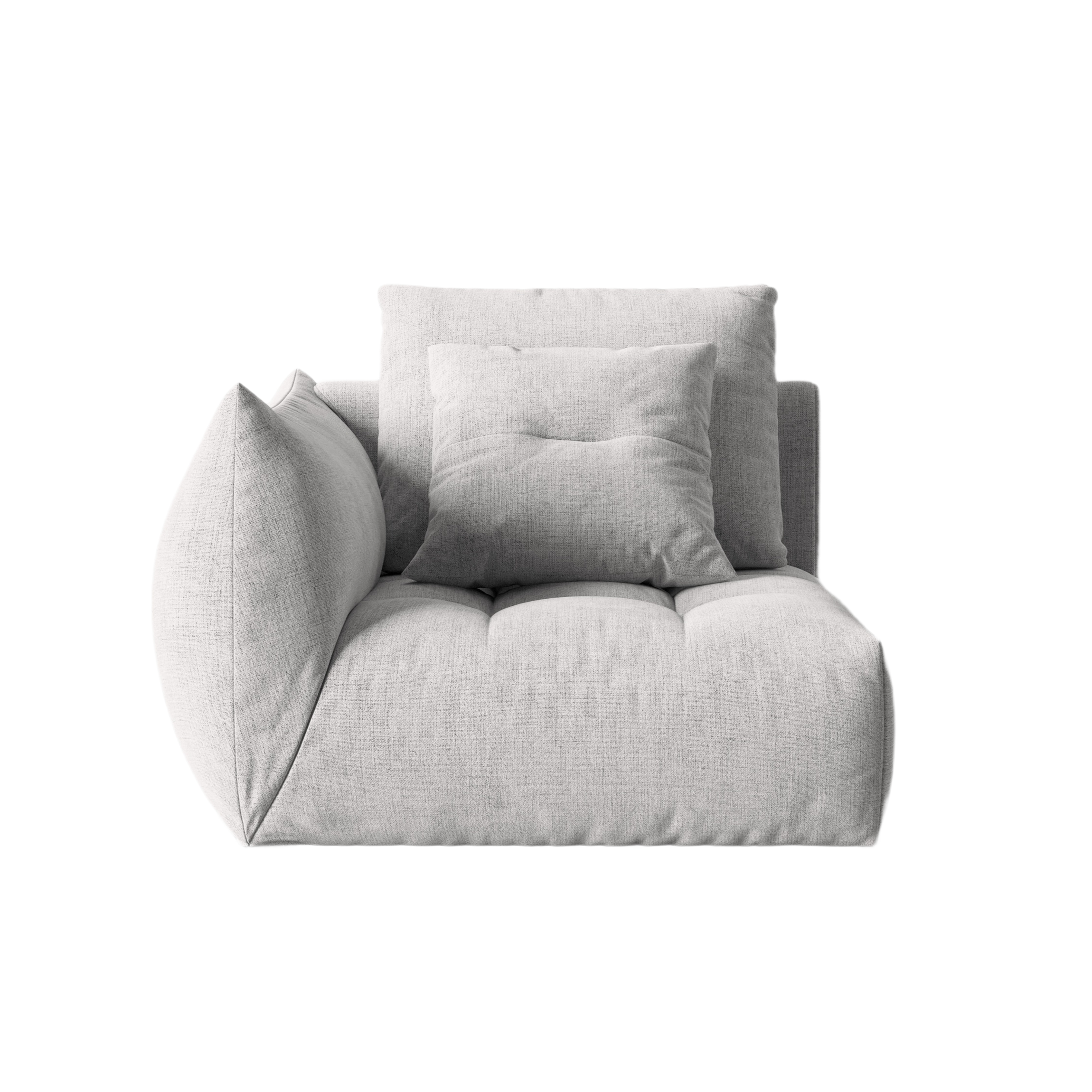 Sofa modułowa BLOOM - element lewostronny srebrny szenil
