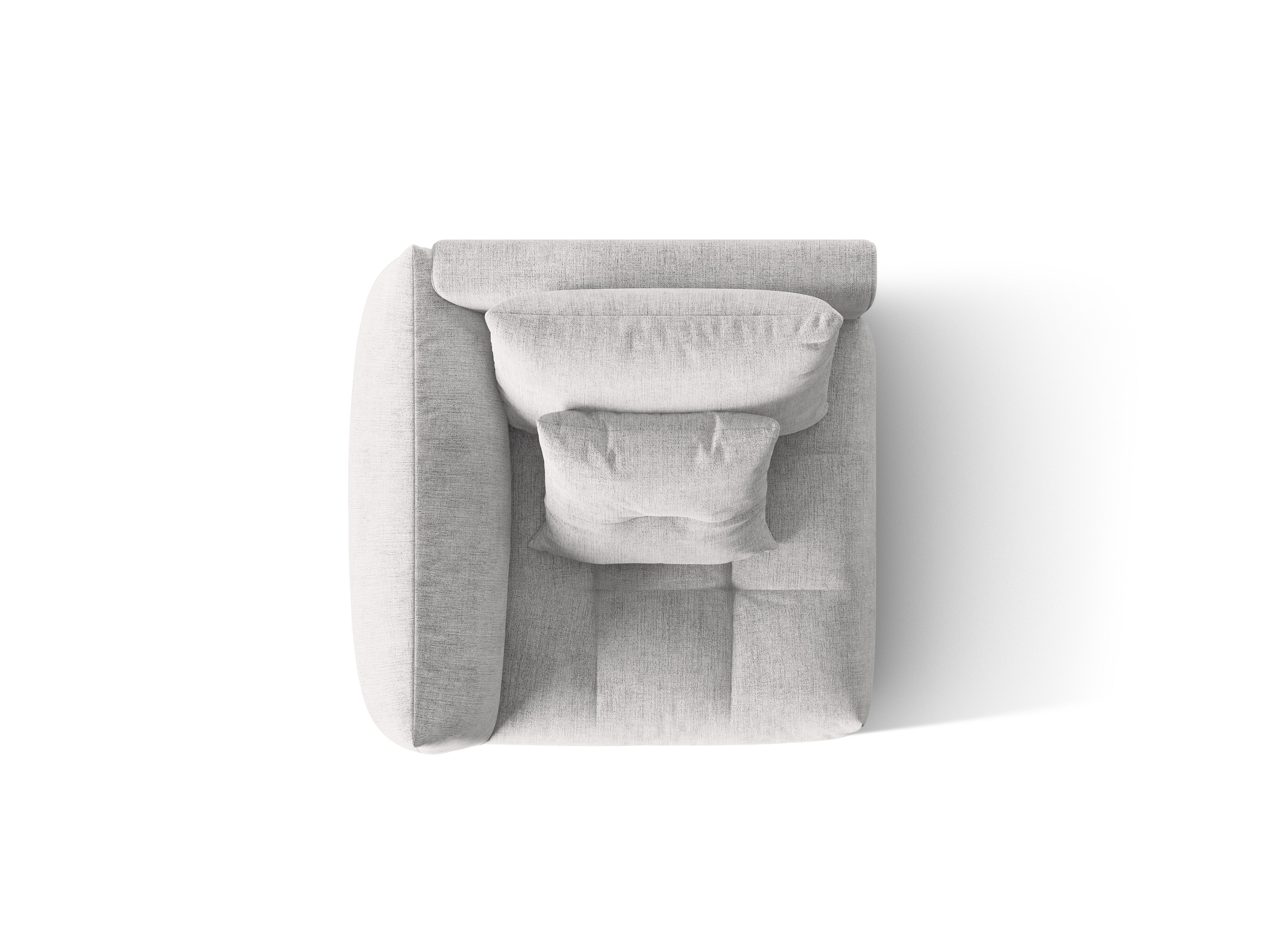 Sofa modułowa BLOOM - element lewostronny srebrny szenil