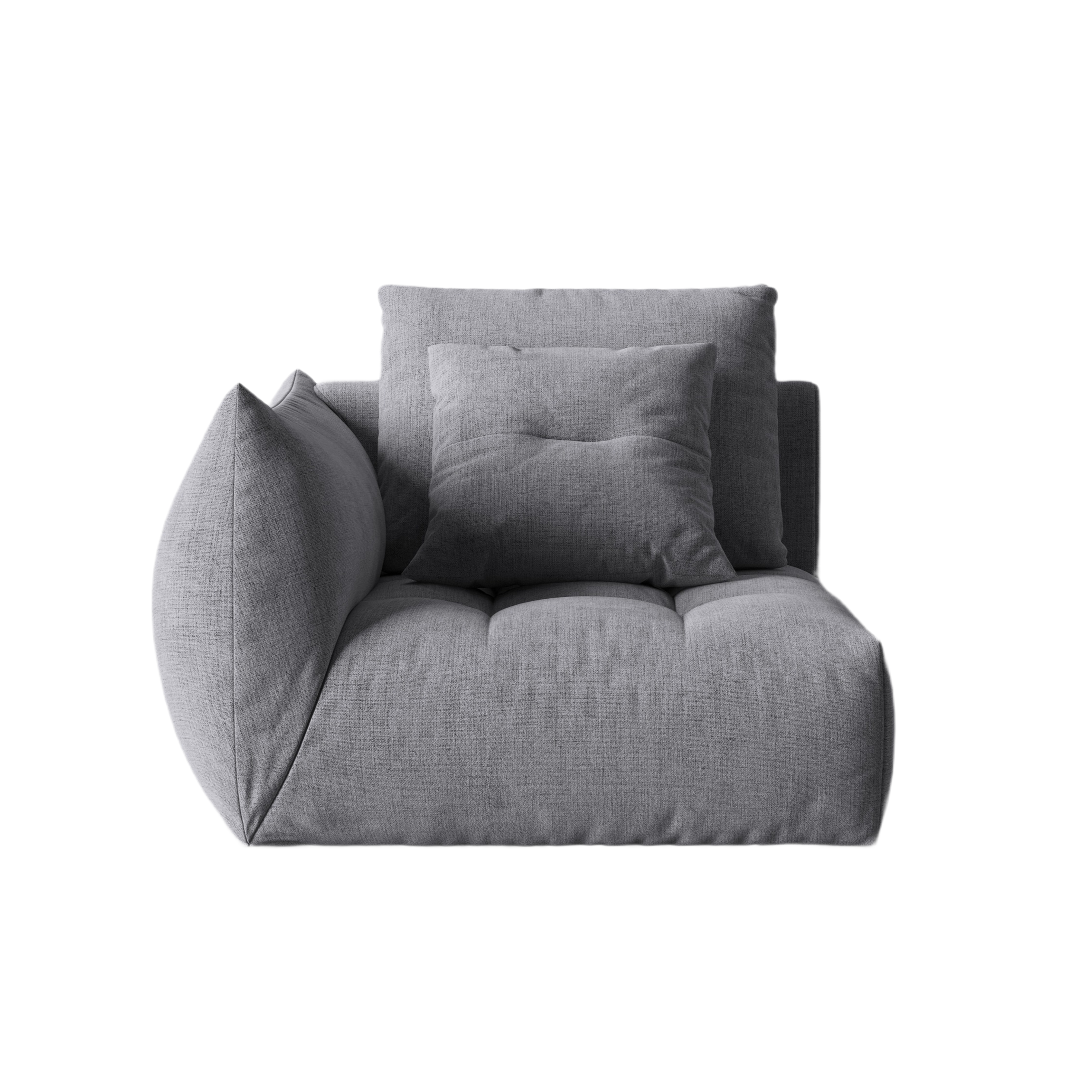 Sofa modułowa BLOOM - element lewostronny szary szenil