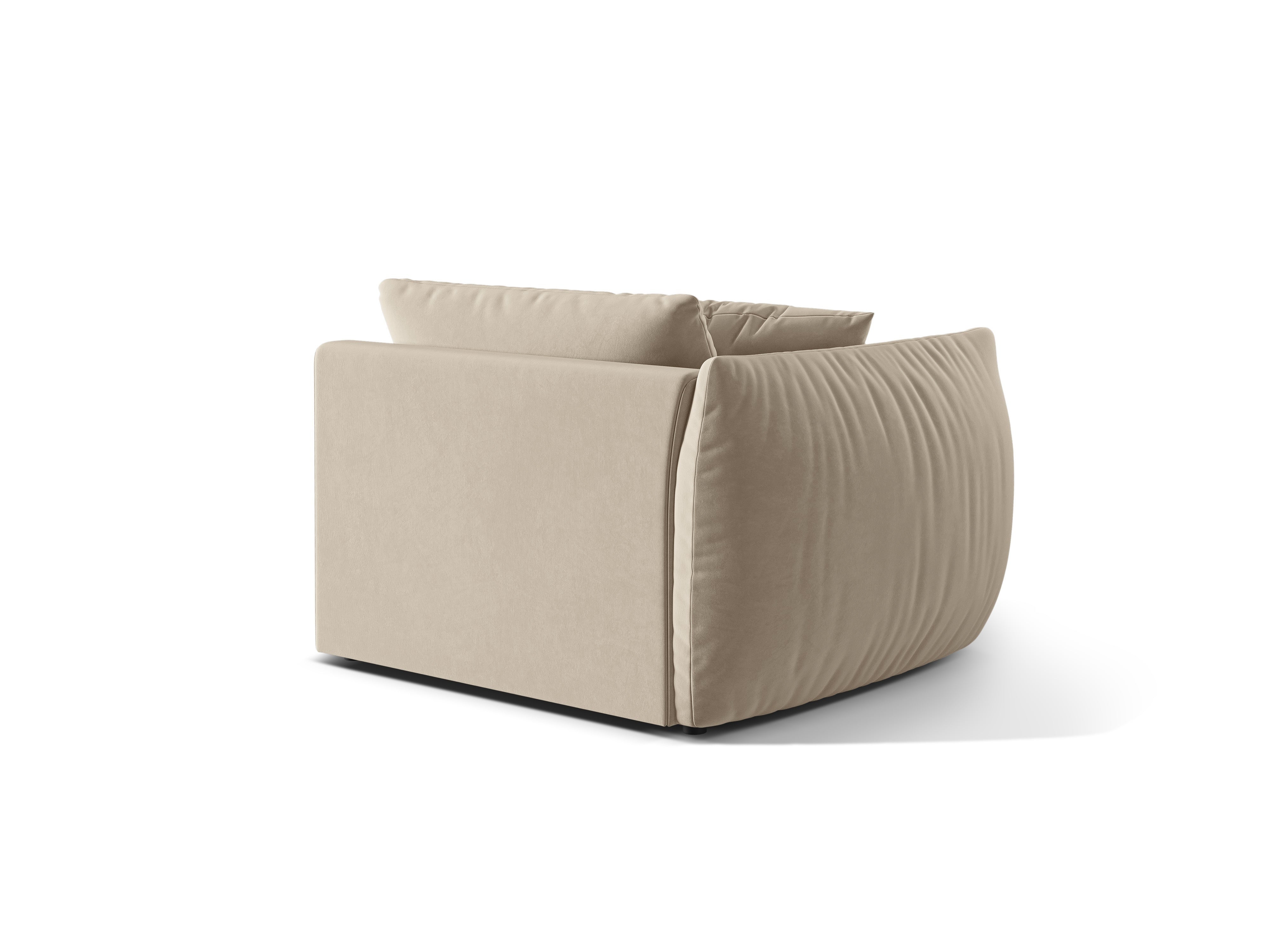 Sofa modułowa aksamitna CHRIS - element szeroki lewostronny ecru
