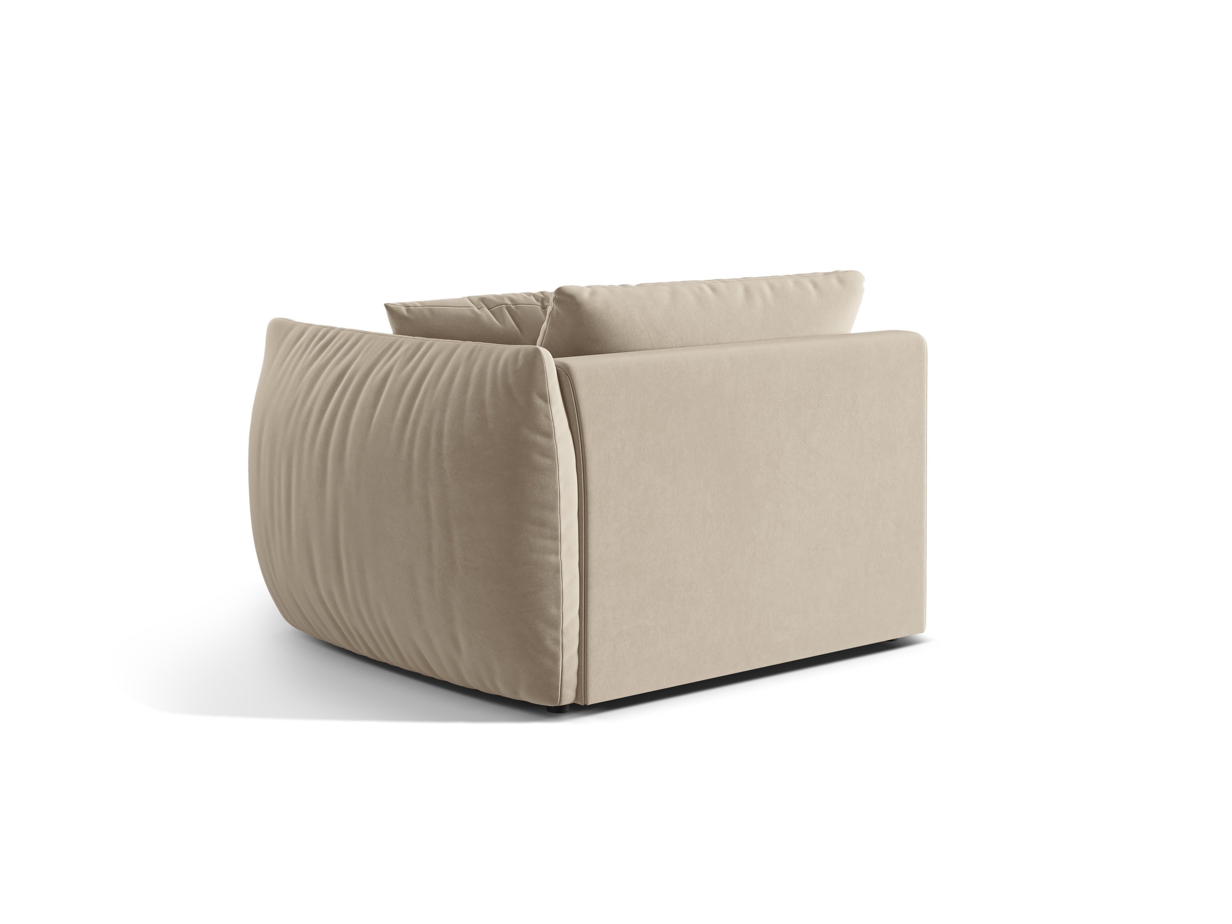 Sofa modułowa aksamitna CHRIS - element szeroki prawostronny ecru