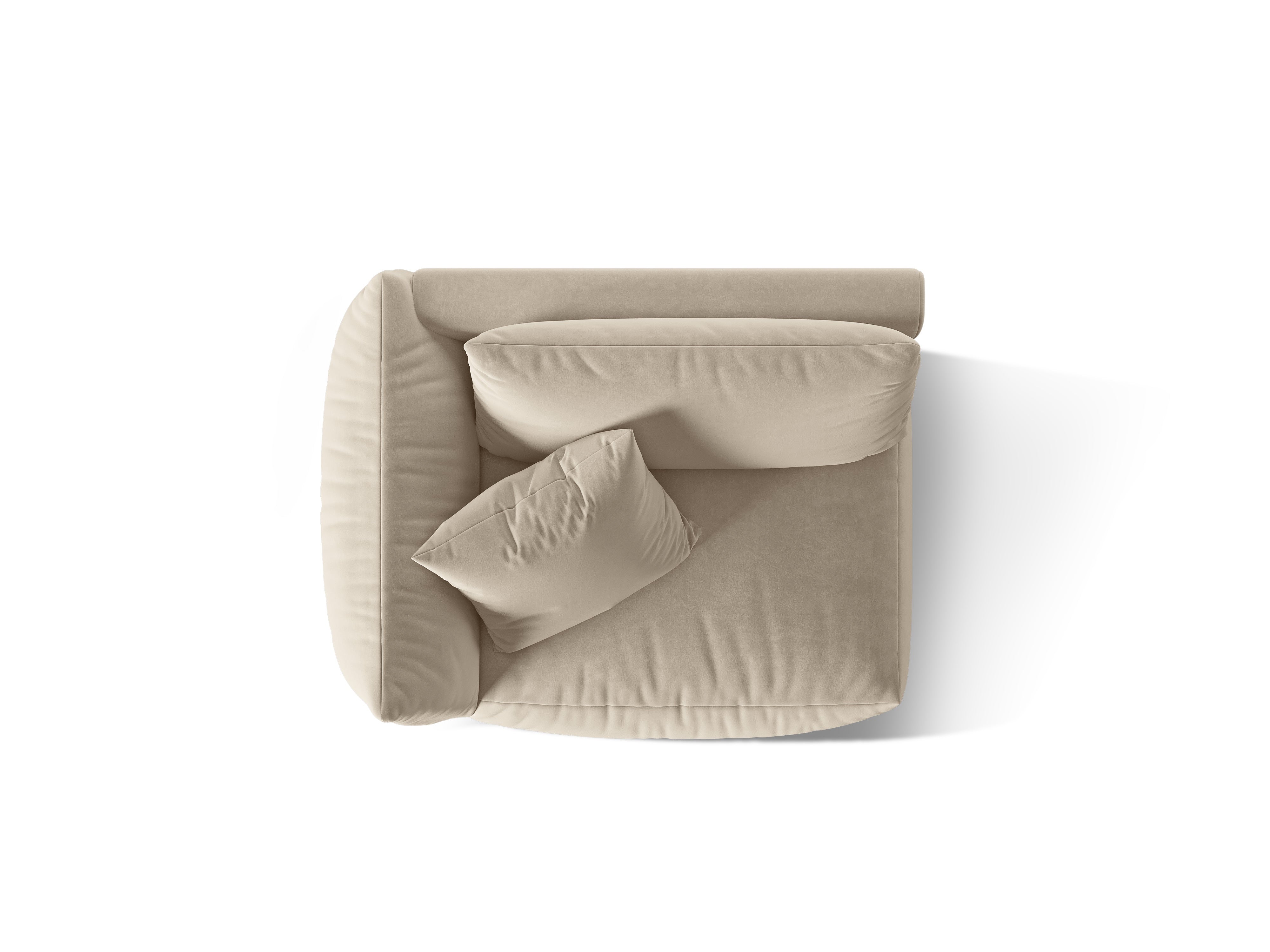 Sofa modułowa aksamitna CHRIS - element szeroki lewostronny ecru