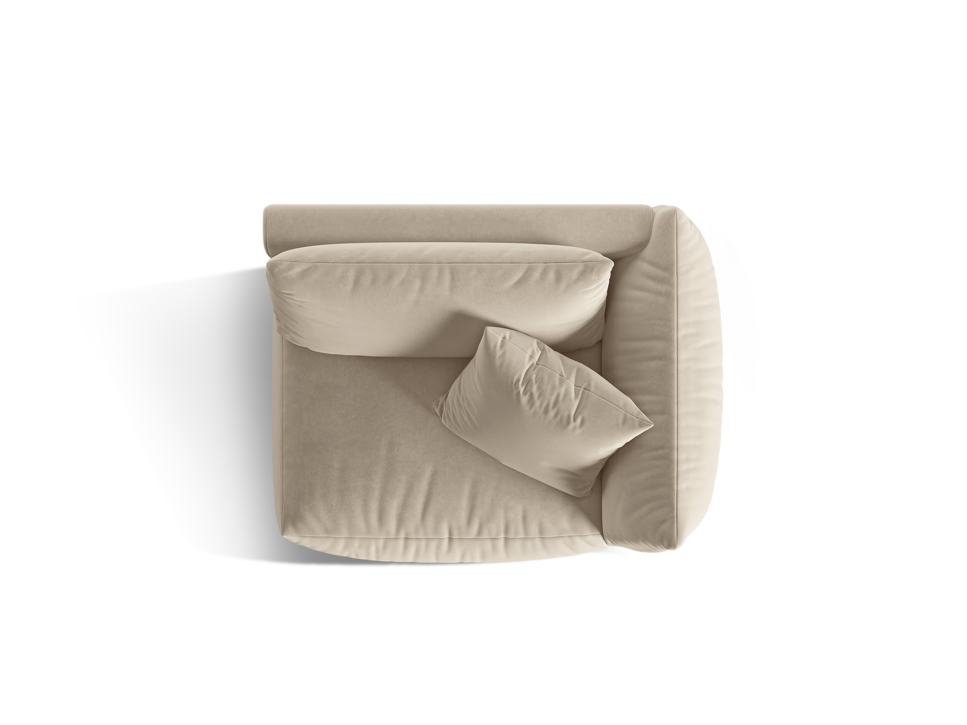 Sofa modułowa aksamitna CHRIS - element szeroki prawostronny ecru