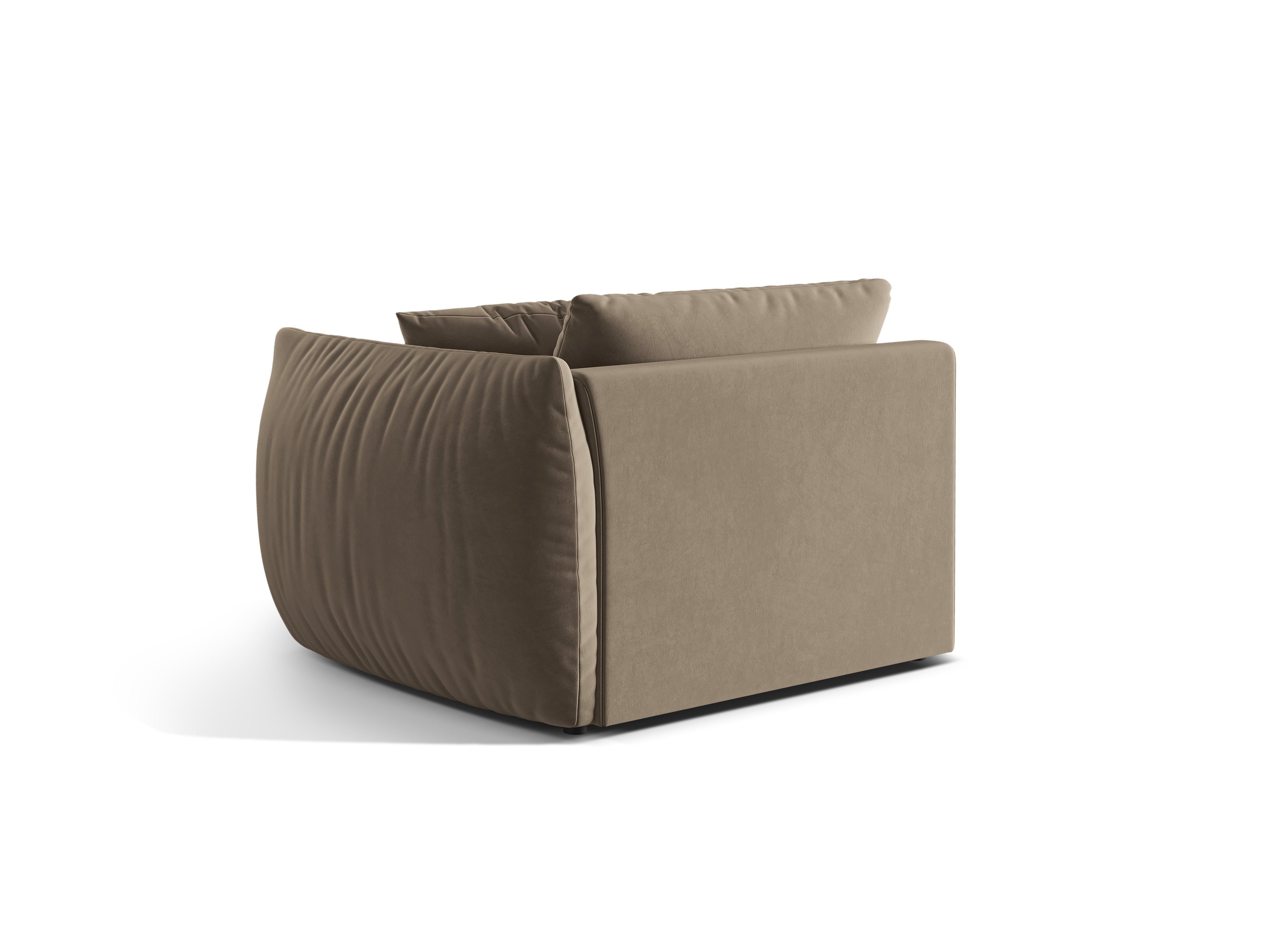 Sofa modułowa aksamitna CHRIS - element prawostronny jasnobrązowy