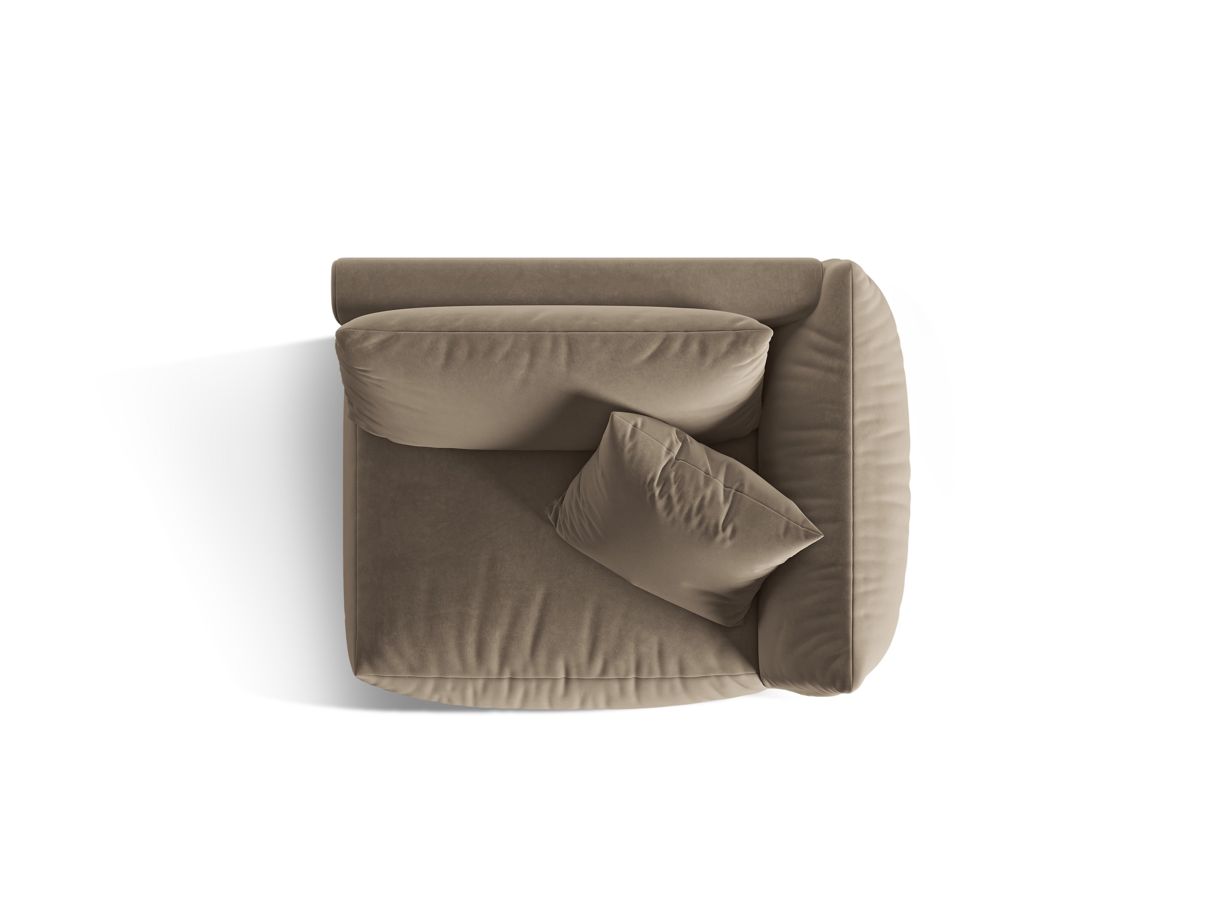 Sofa modułowa aksamitna CHRIS - element prawostronny jasnobrązowy