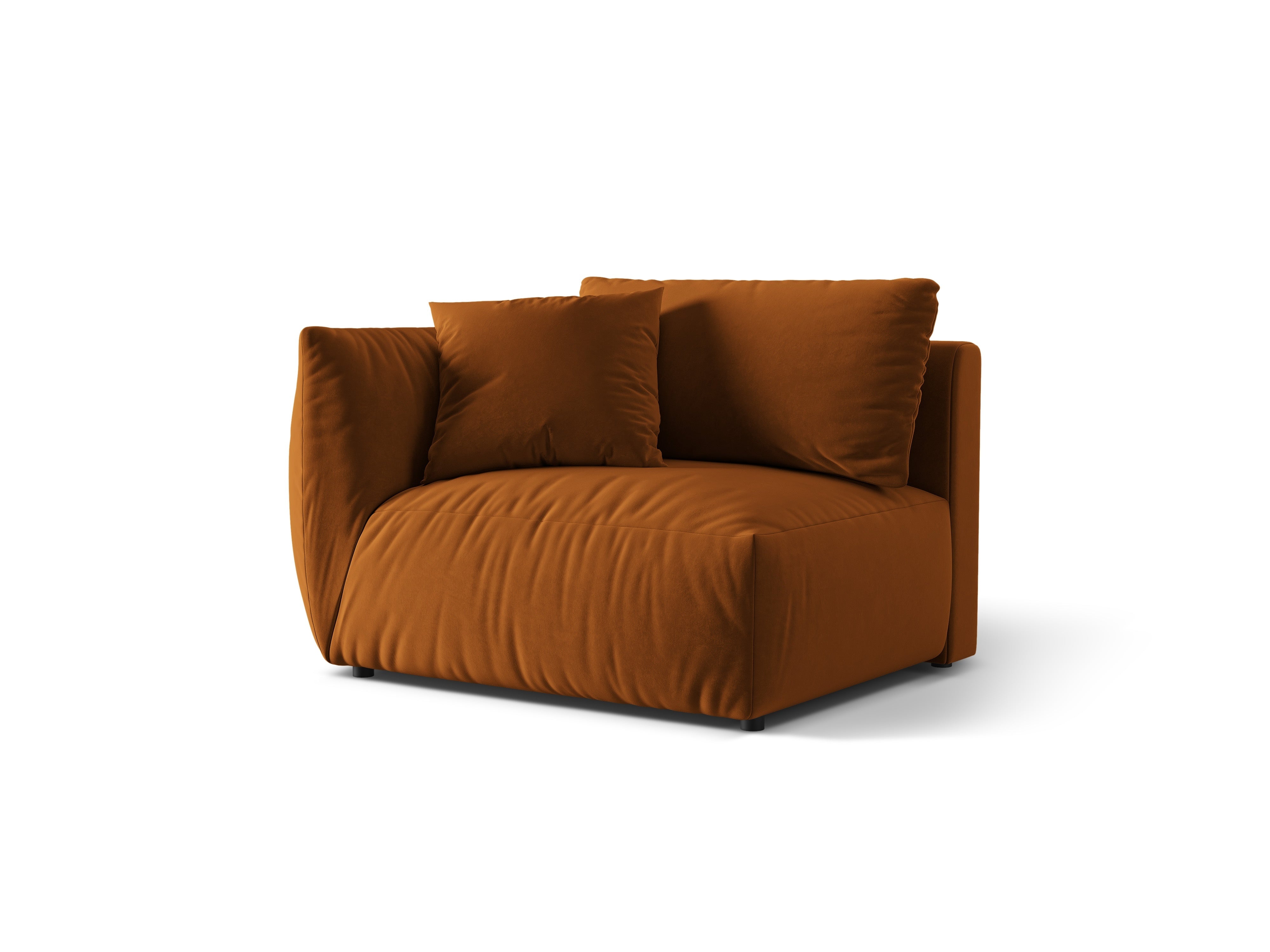 Sofa modułowa aksamitna CHRIS - element szeroki lewostronny terracotta