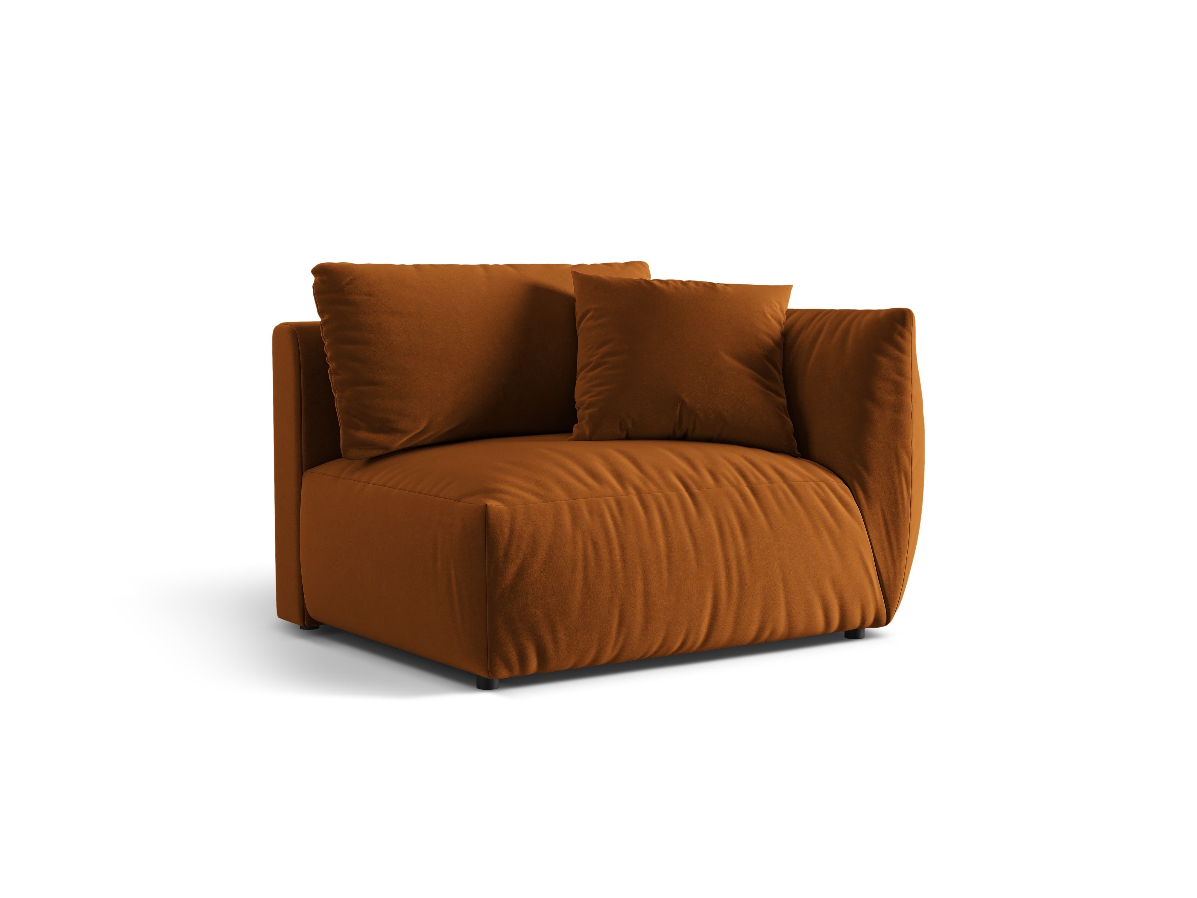 Sofa modułowa aksamitna CHRIS - element szeroki prawostronny terracotta