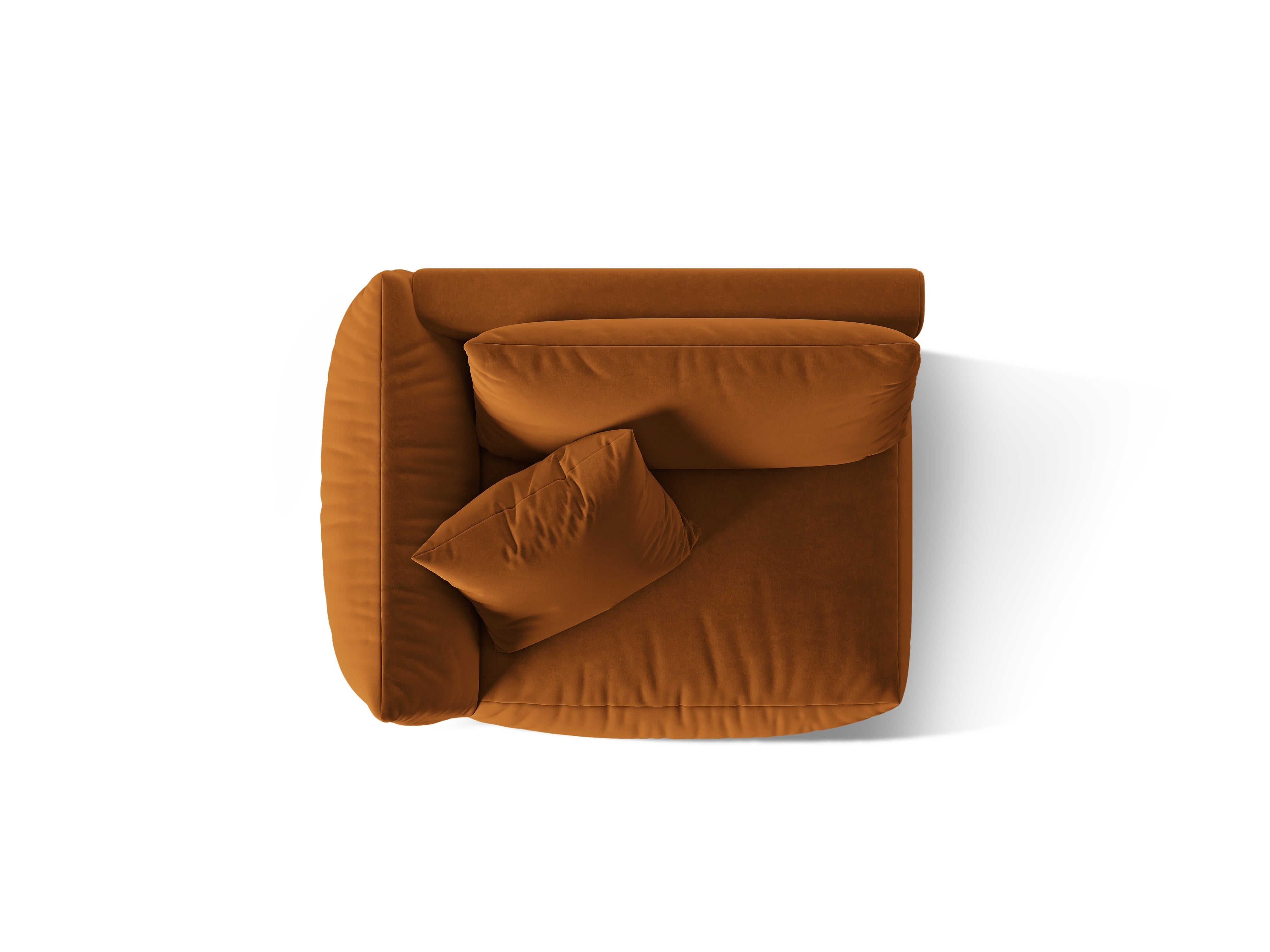 Sofa modułowa aksamitna CHRIS - element szeroki lewostronny terracotta