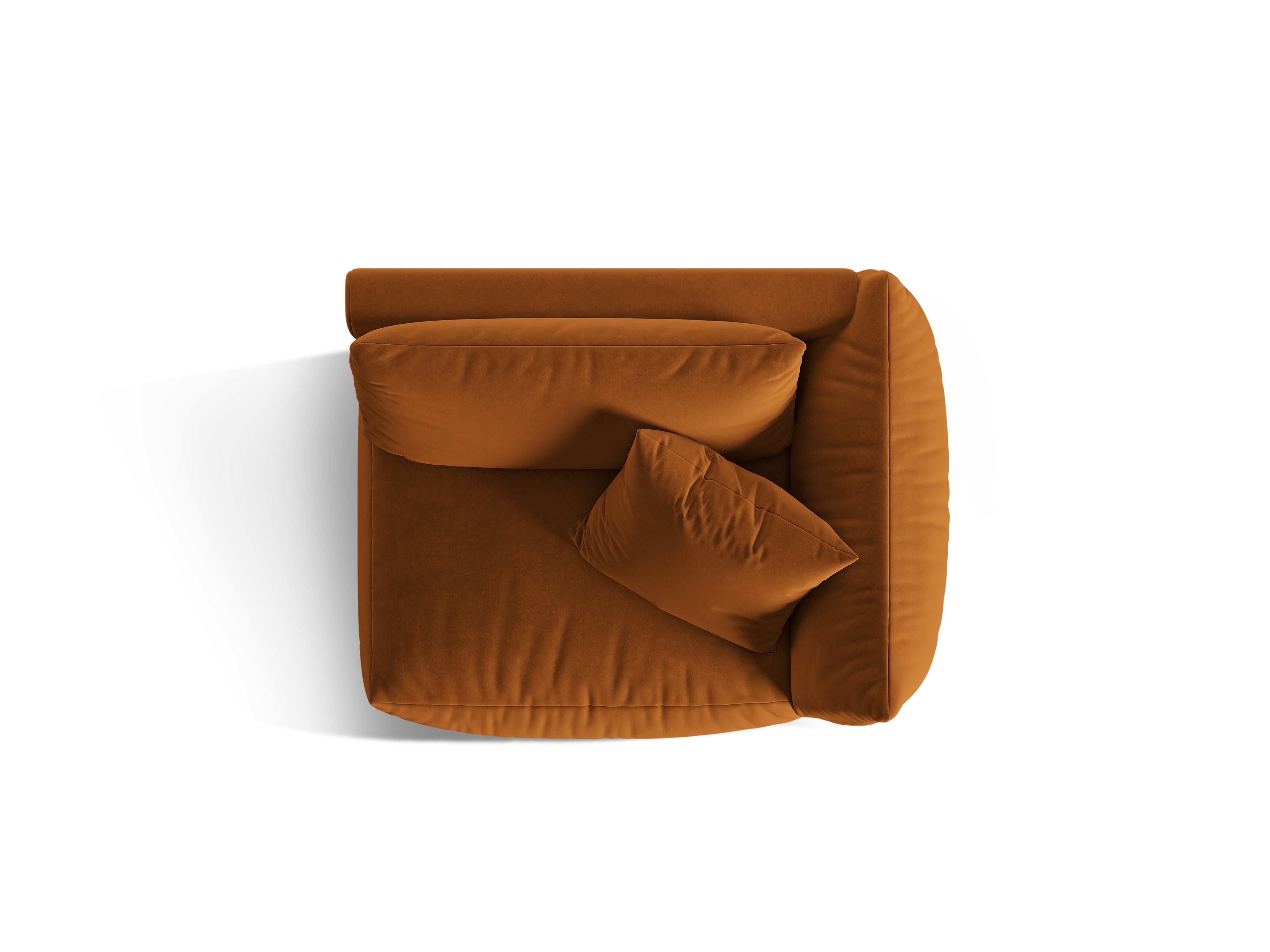 Sofa modułowa aksamitna CHRIS - element szeroki prawostronny terracotta