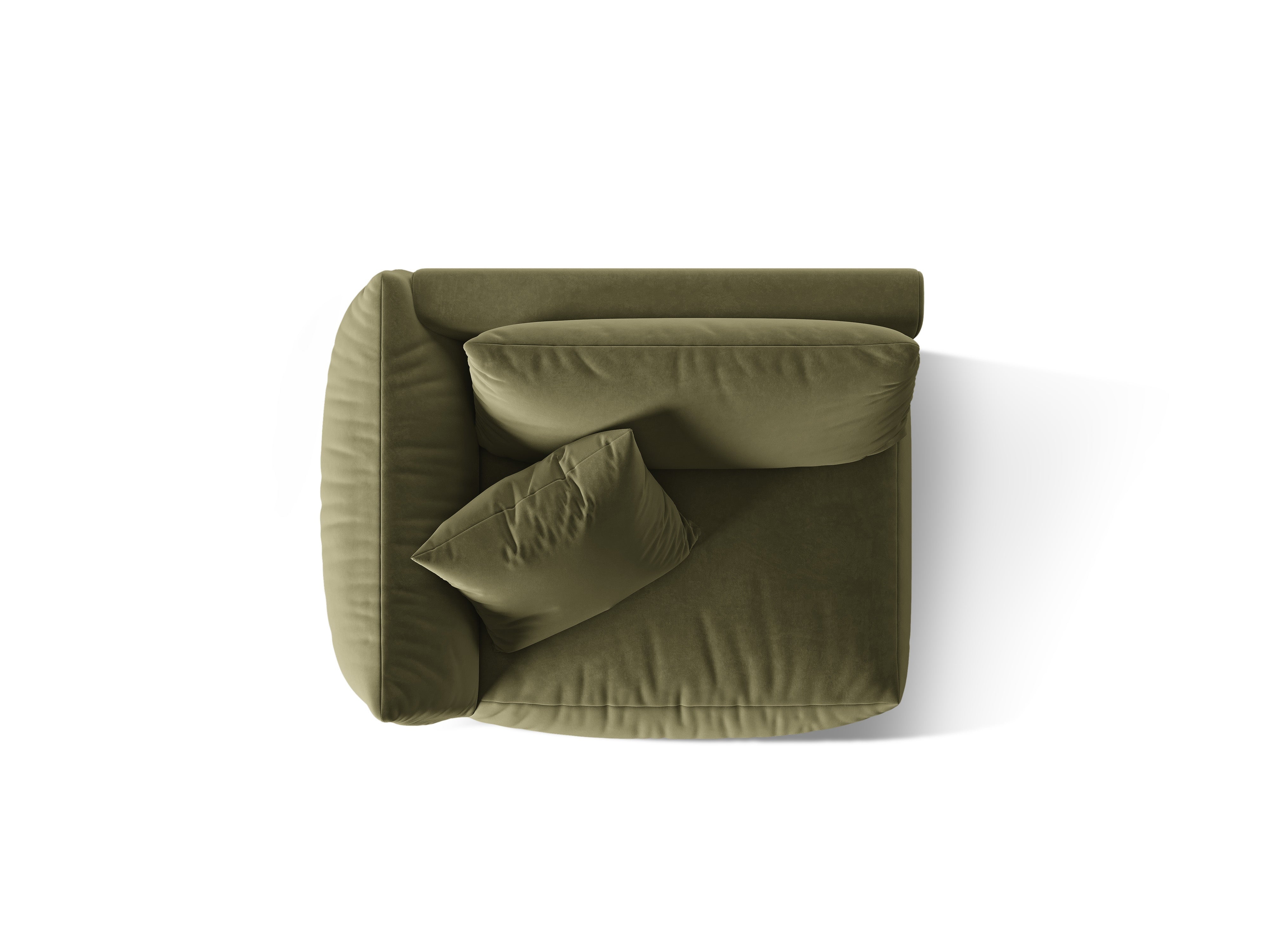 Sofa modułowa aksamitna CHRIS - element szeroki lewostronny jasnozielony