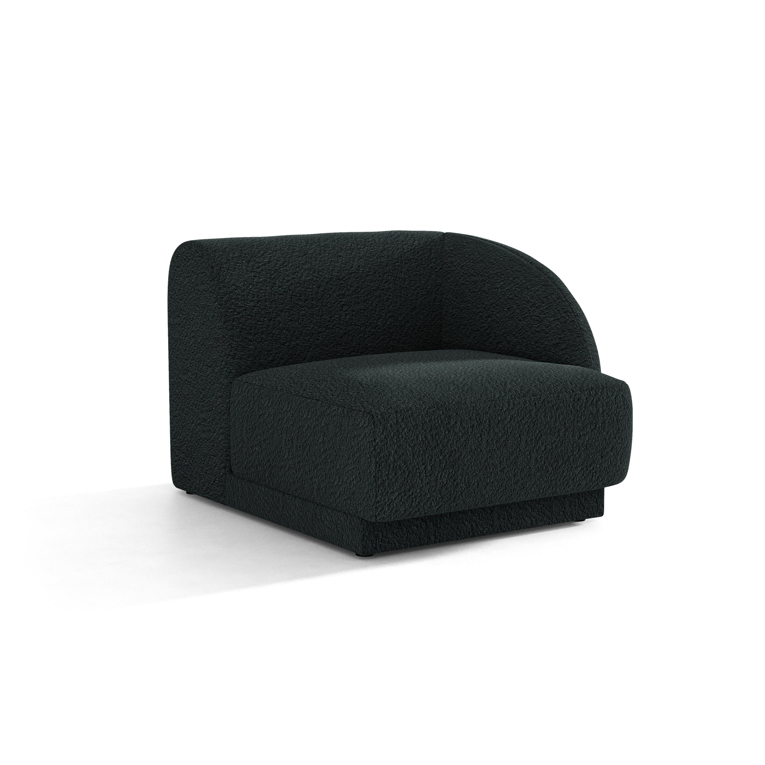Sofa modułowa MILEY - moduł prawostronny czarny boucle do salonu