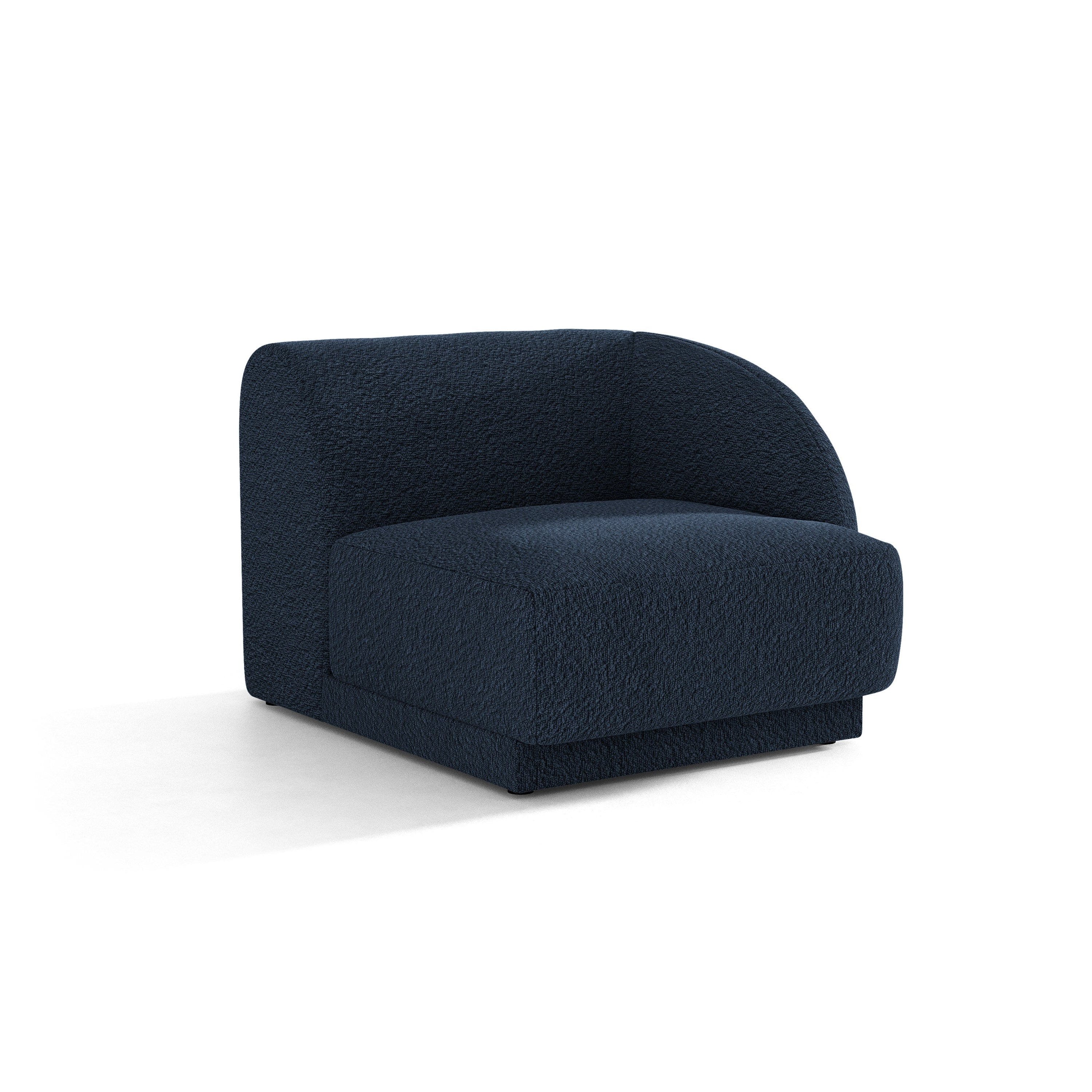 Sofa modułowa MILEY - moduł prawostronny ciemnoniebieski boucle do salonu