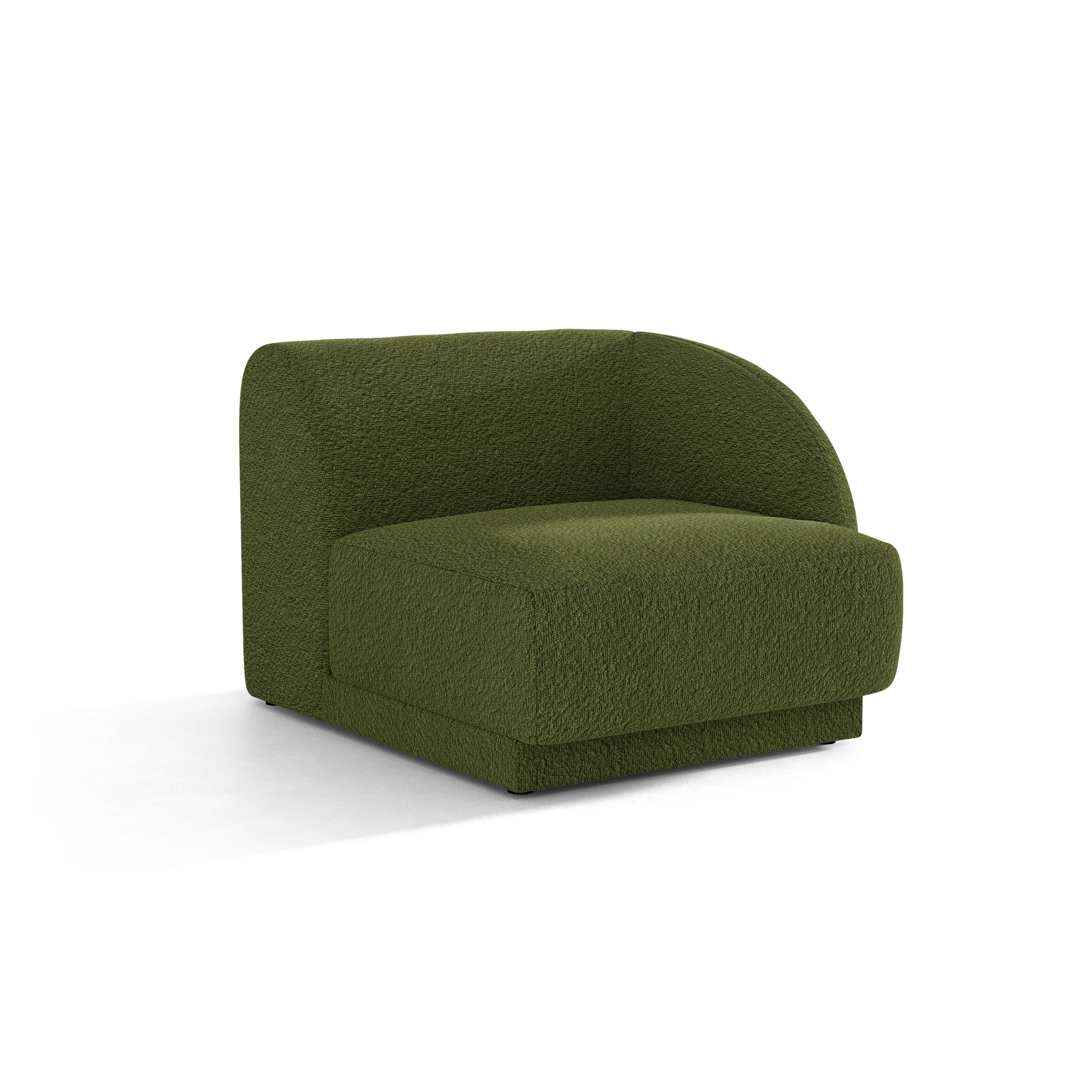 Sofa modułowa MILEY - moduł prawostronny zielony boucle do salonu