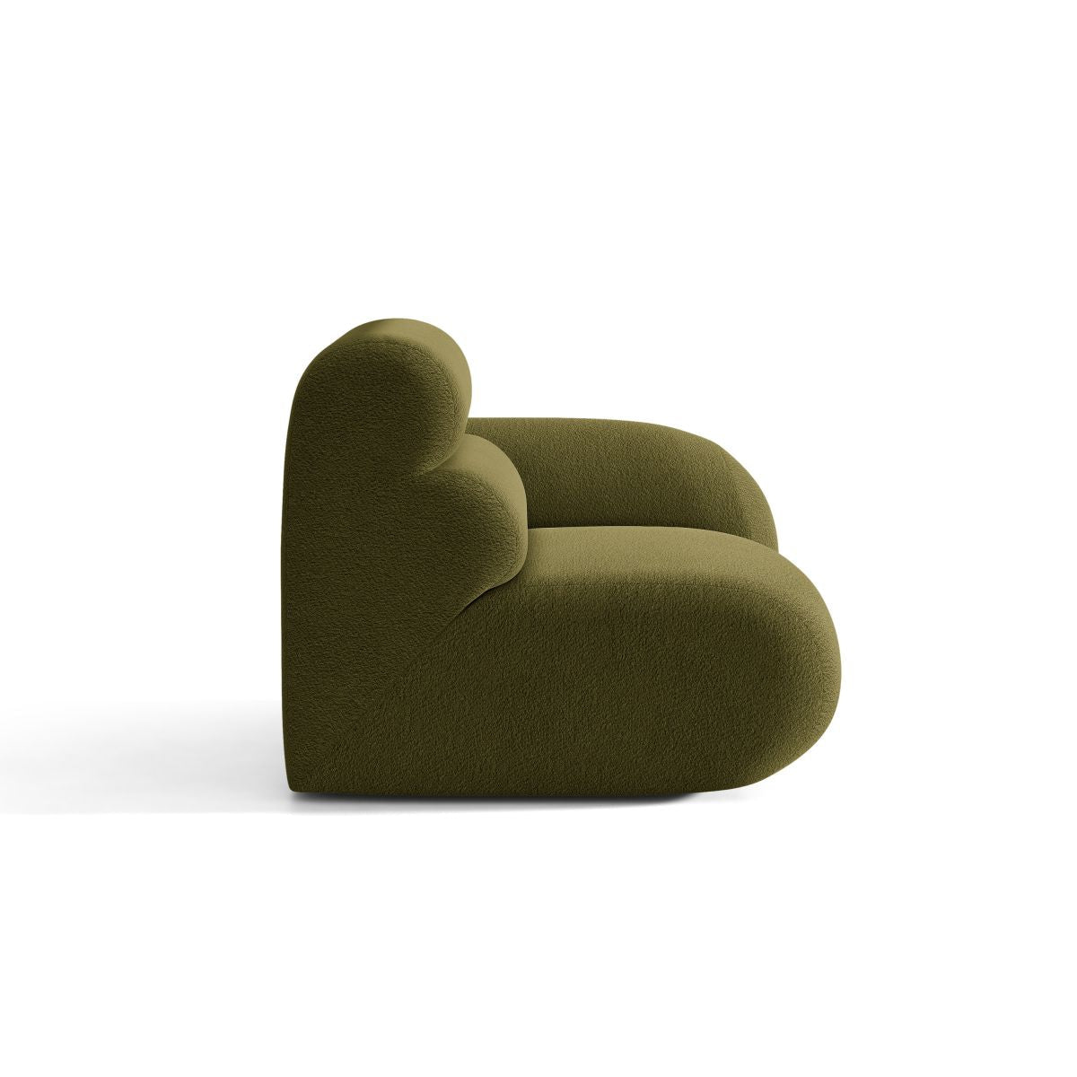 Sofa modułowa NEO - moduł prawostronny oliwkowy boucle