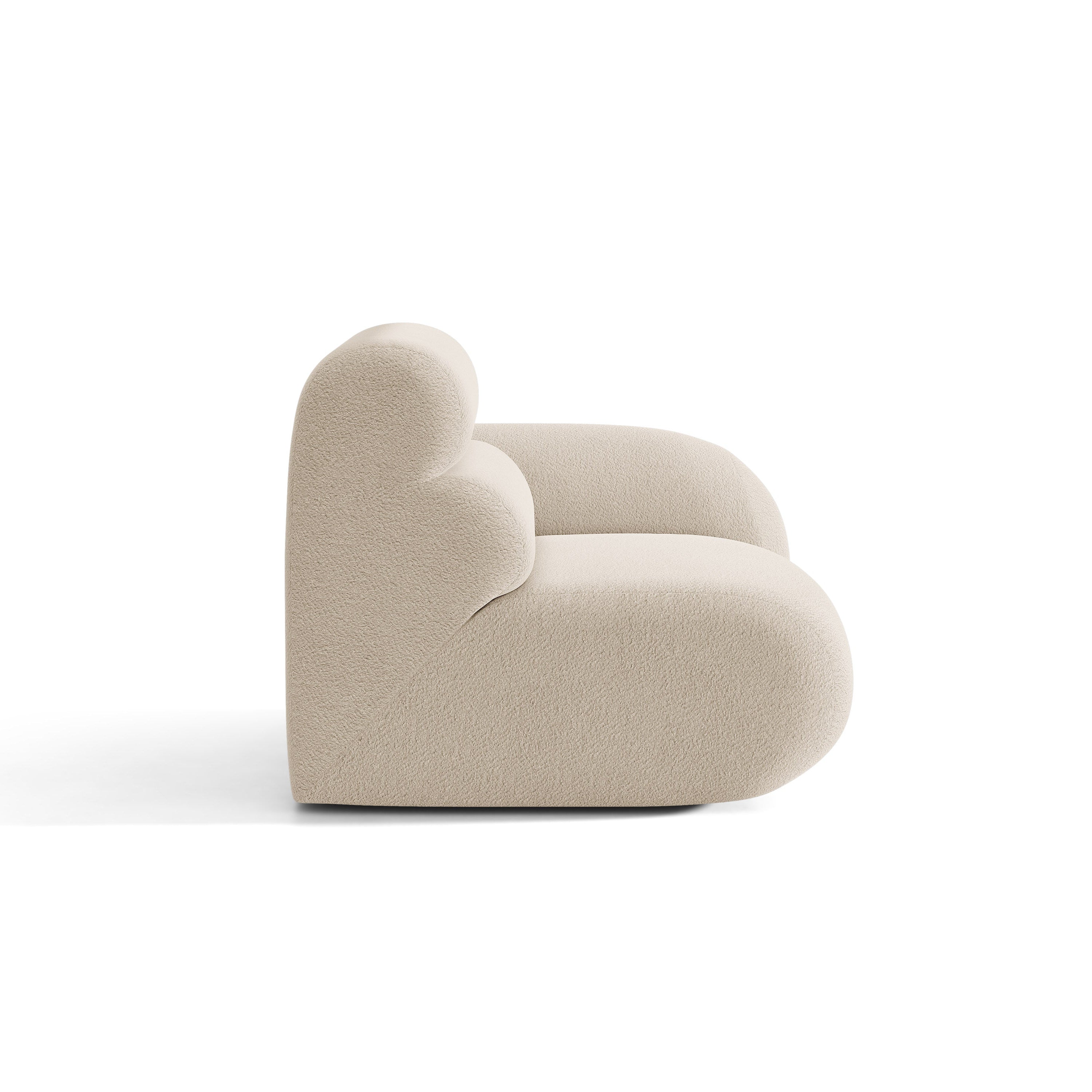 Sofa modułowa NEO - moduł prawostronny beżowy boucle