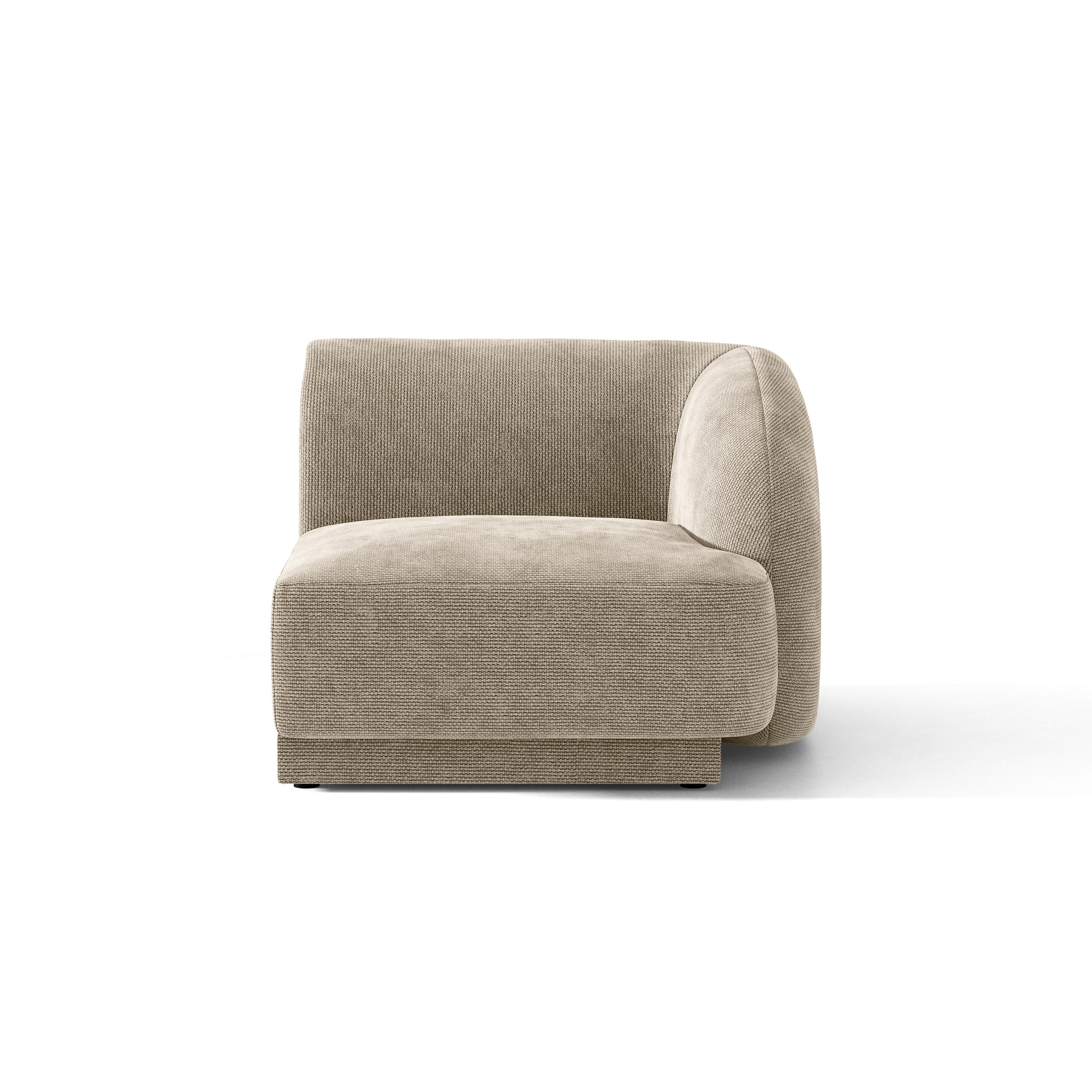 Sofa modułowa MILEY - moduł prawostronny beżowy szenil jedwabisty – Micadoni