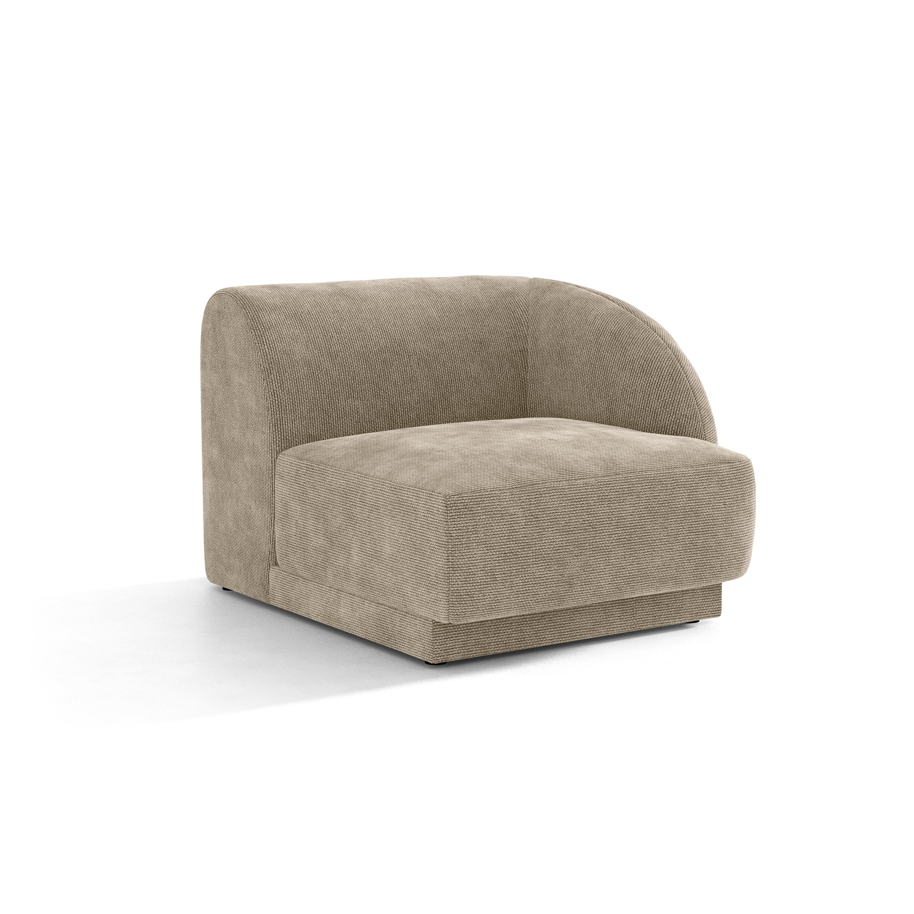Sofa modułowa MILEY - moduł prawostronny beżowy szenil jedwabisty do salonu