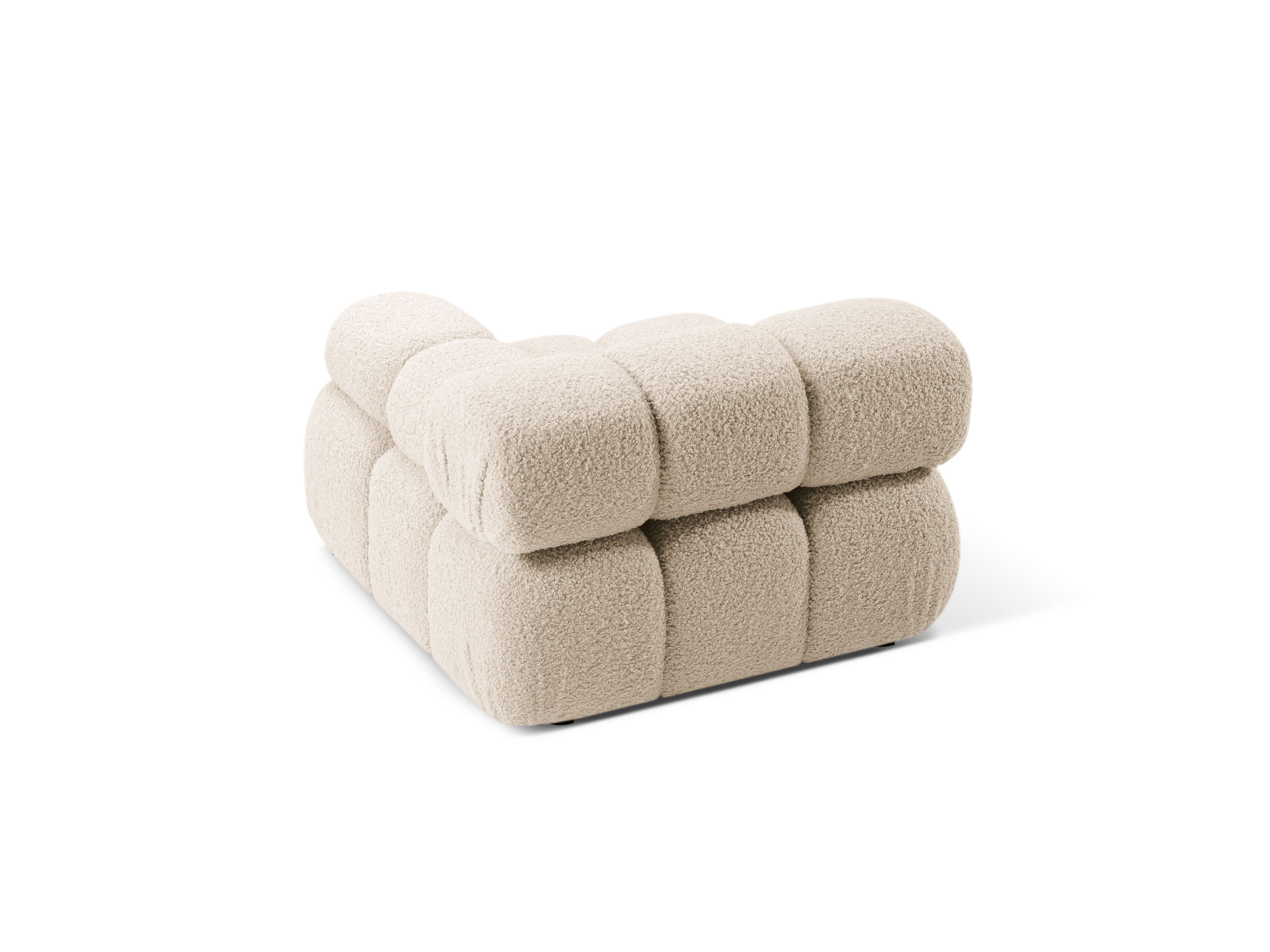 Sofa modułowa BELLIS - moduł prawostronny beżowy boucle