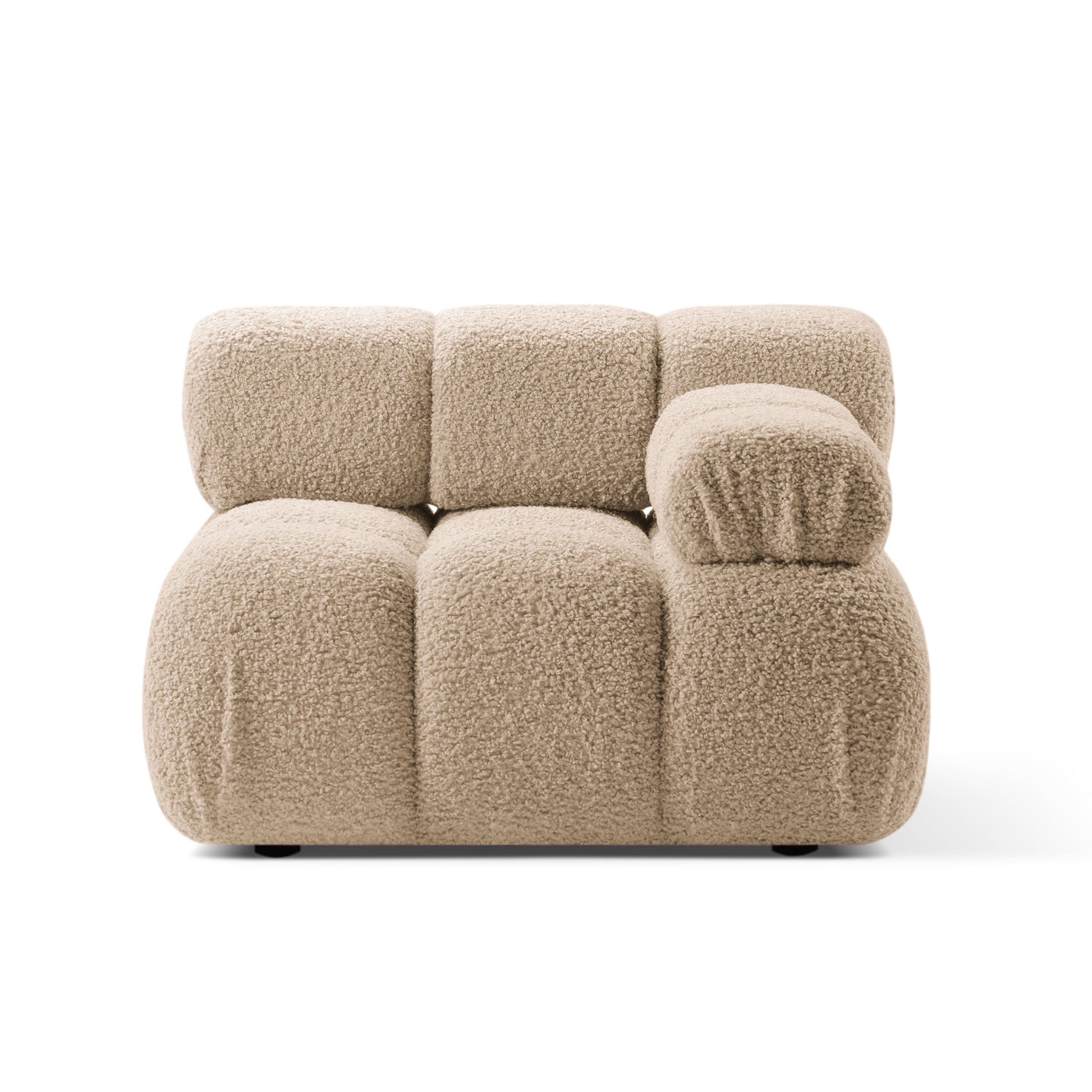 Sofa modułowa BELLIS - moduł prawostronny piaskowy boucle