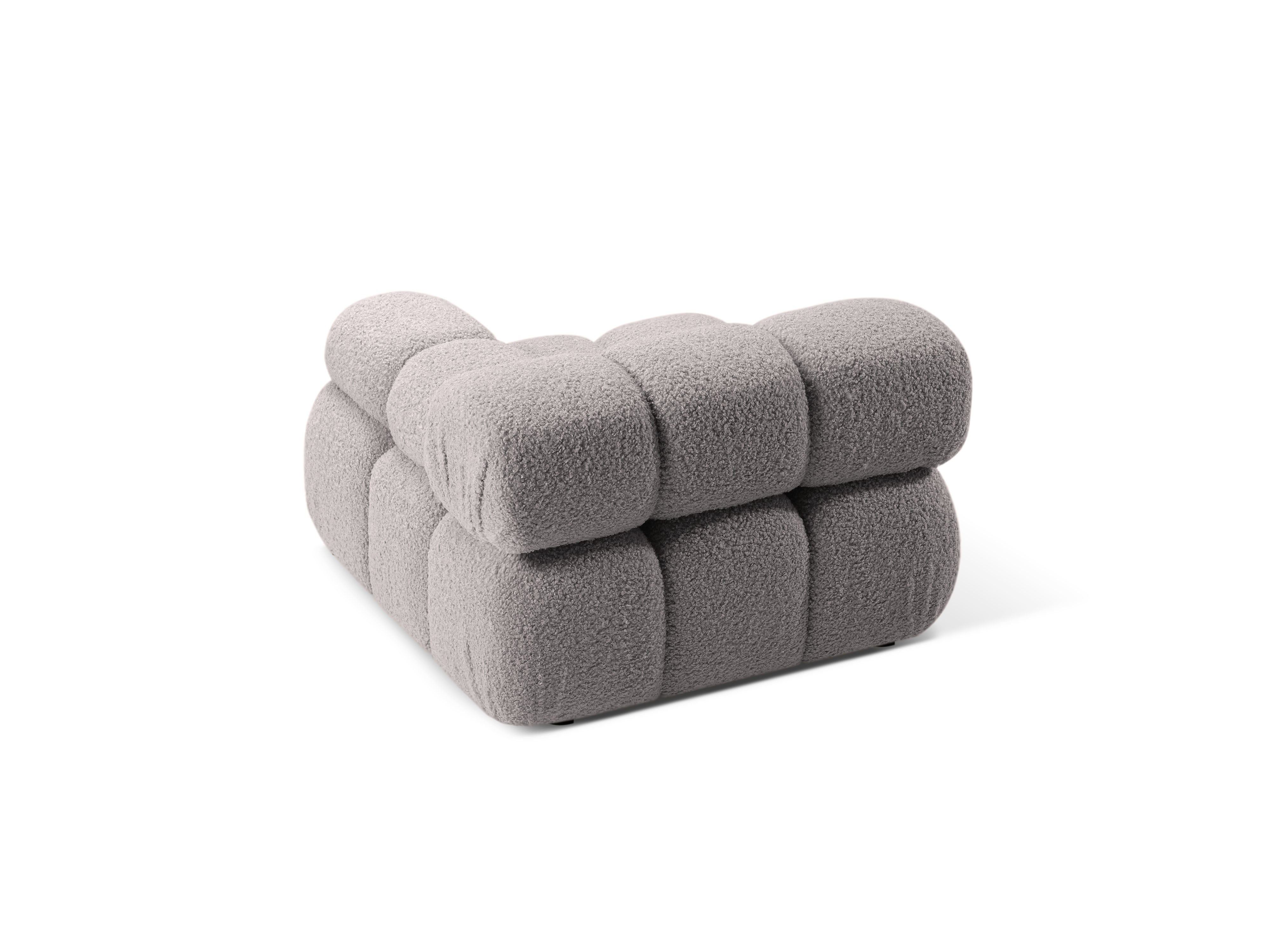 Sofa modułowa BELLIS - moduł prawostronny szary boucle