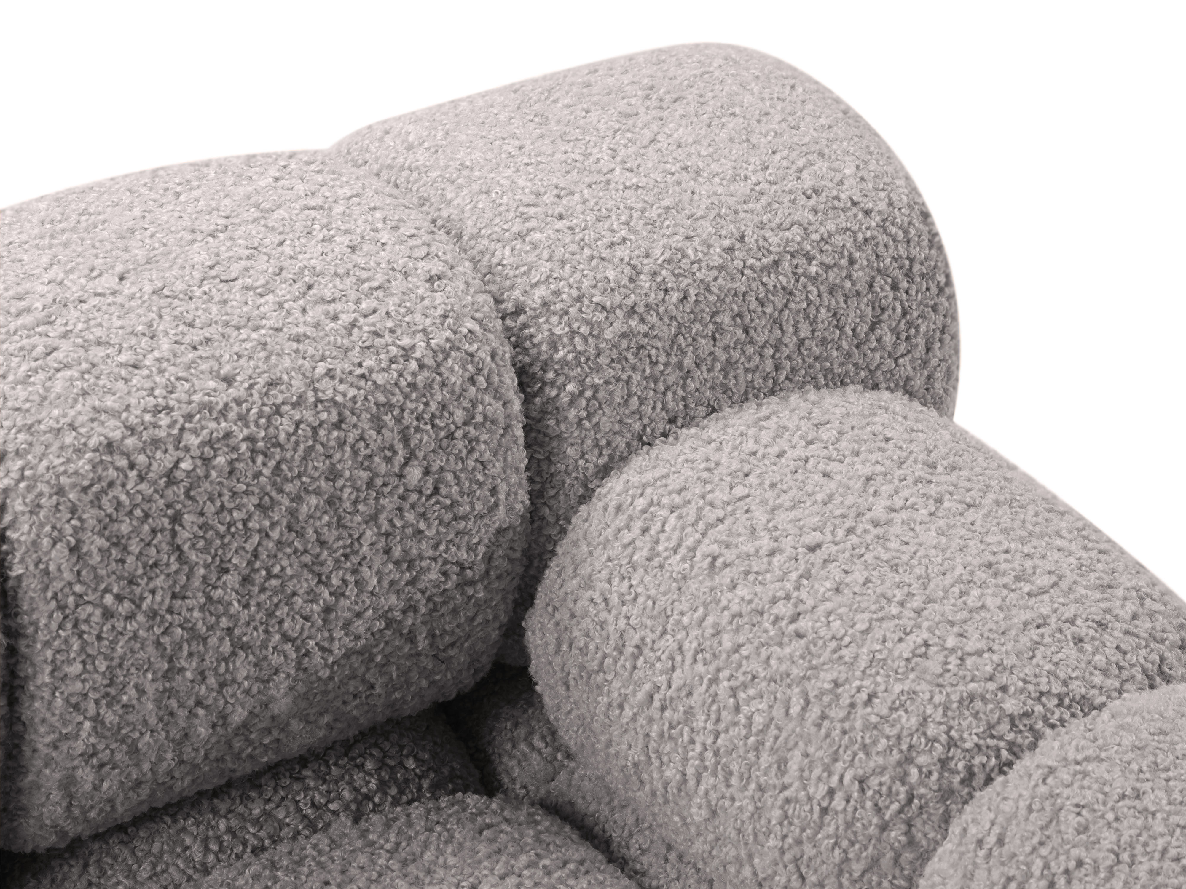 Sofa modułowa BELLIS - moduł prawostronny szary boucle