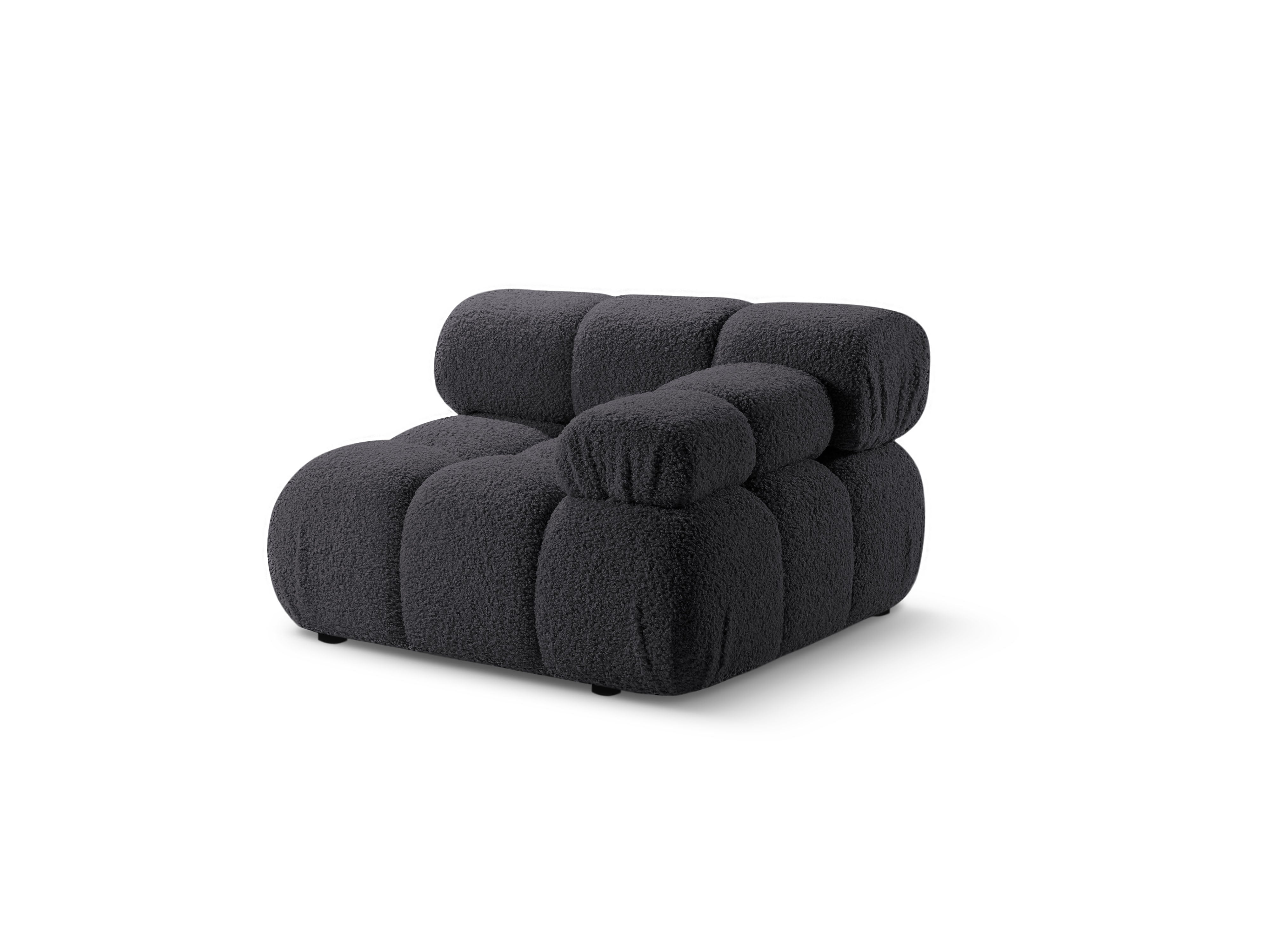 Sofa modułowa BELLIS - moduł prawostronny grafitowy boucle