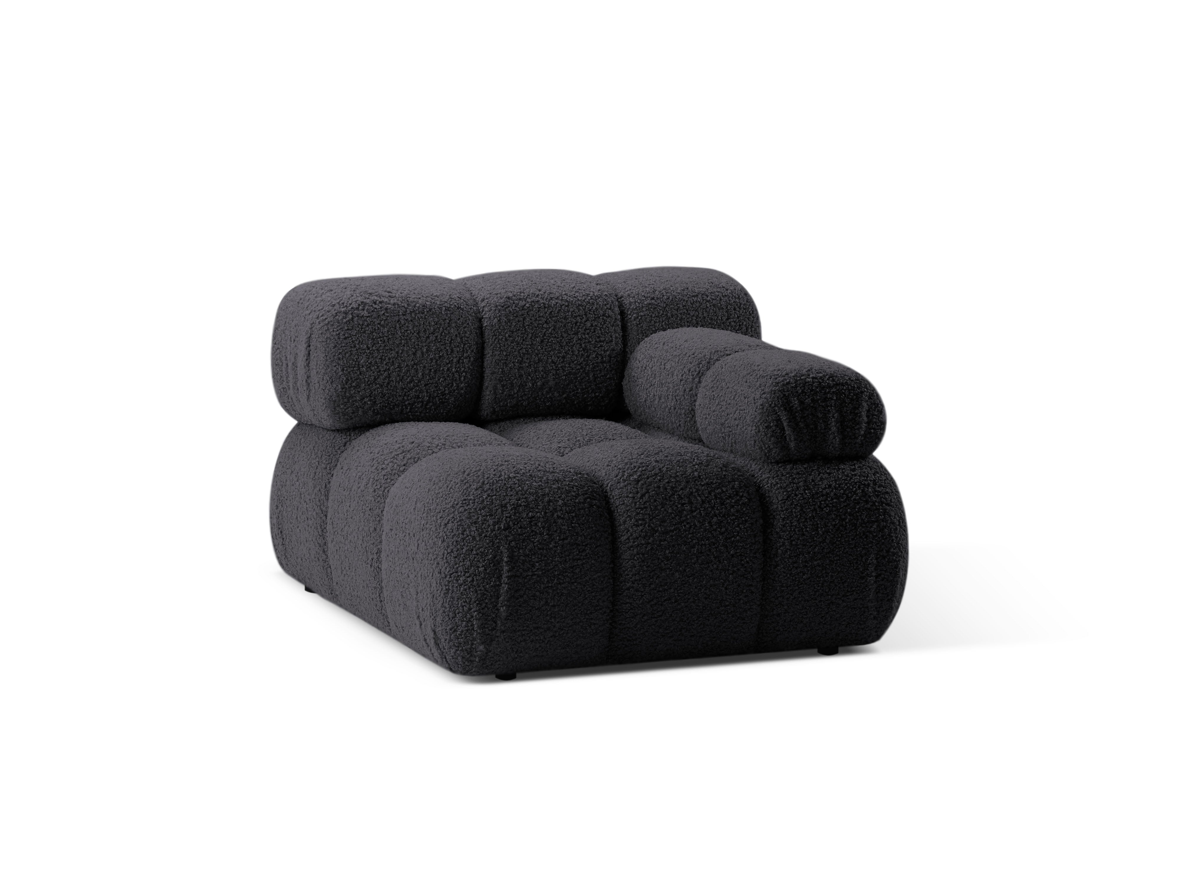 Sofa modułowa BELLIS - moduł prawostronny grafitowy boucle