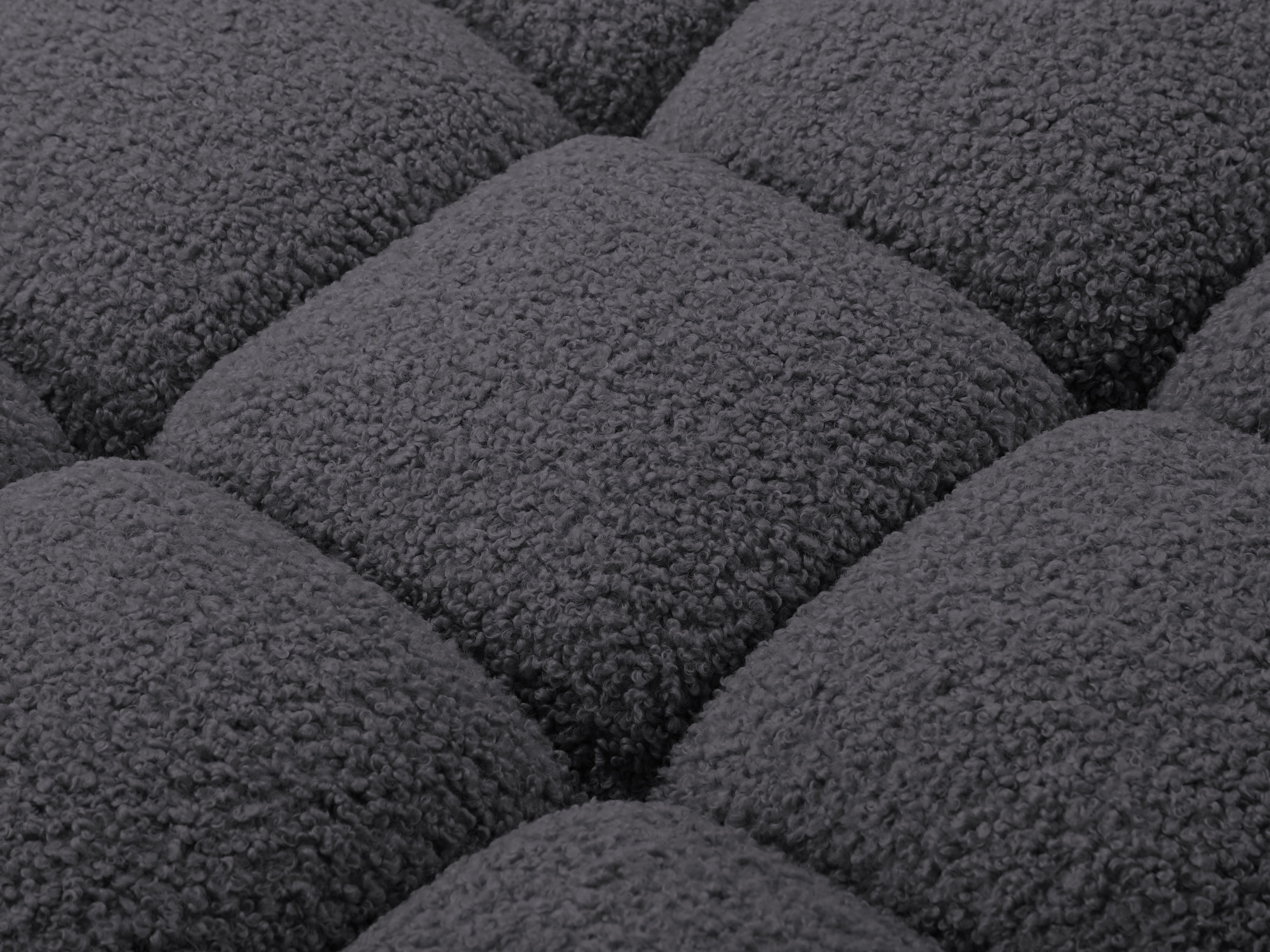 Sofa modułowa BELLIS - moduł prawostronny grafitowy boucle