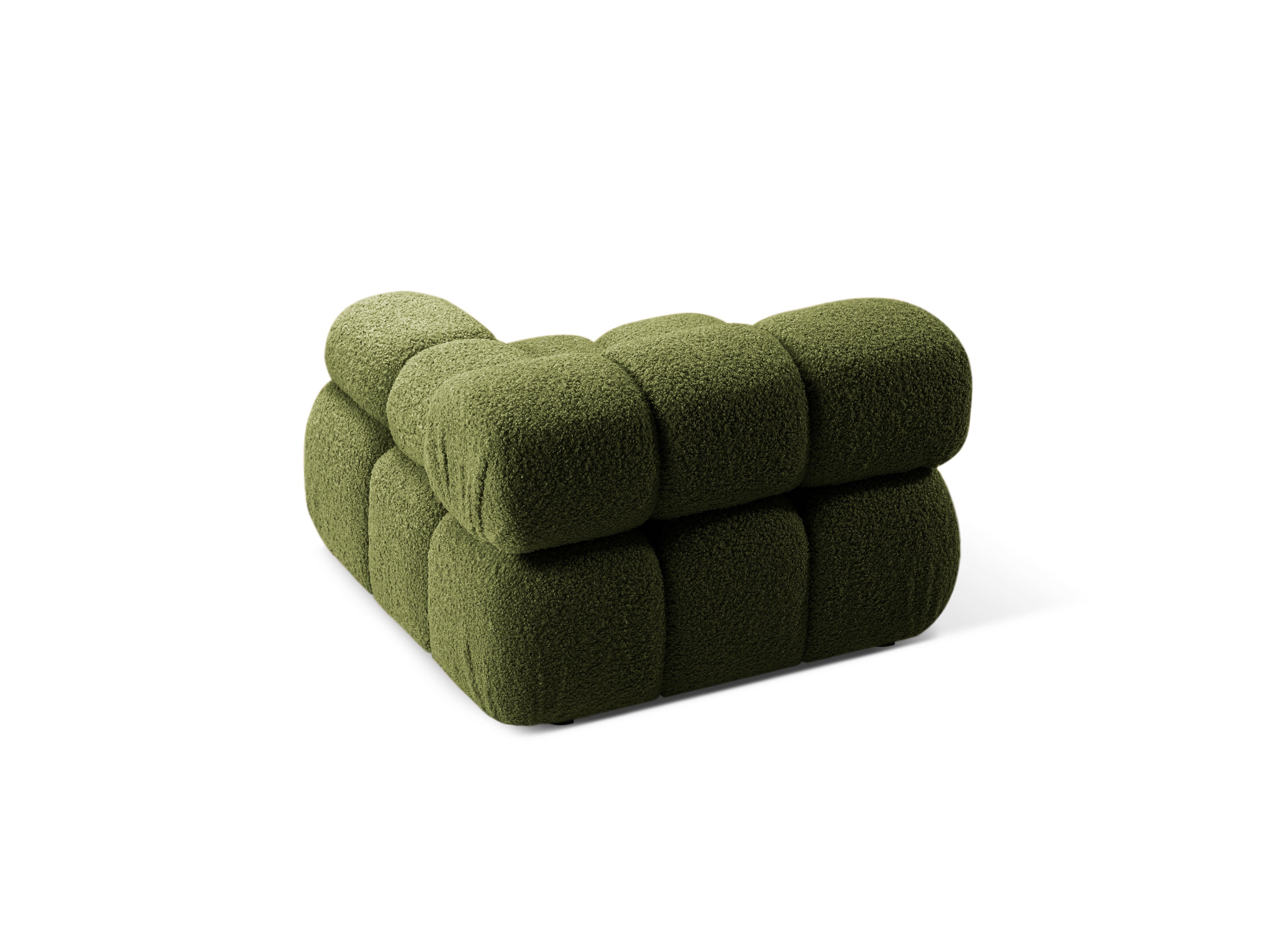 Sofa modułowa BELLIS - moduł prawostronny zielony boucle