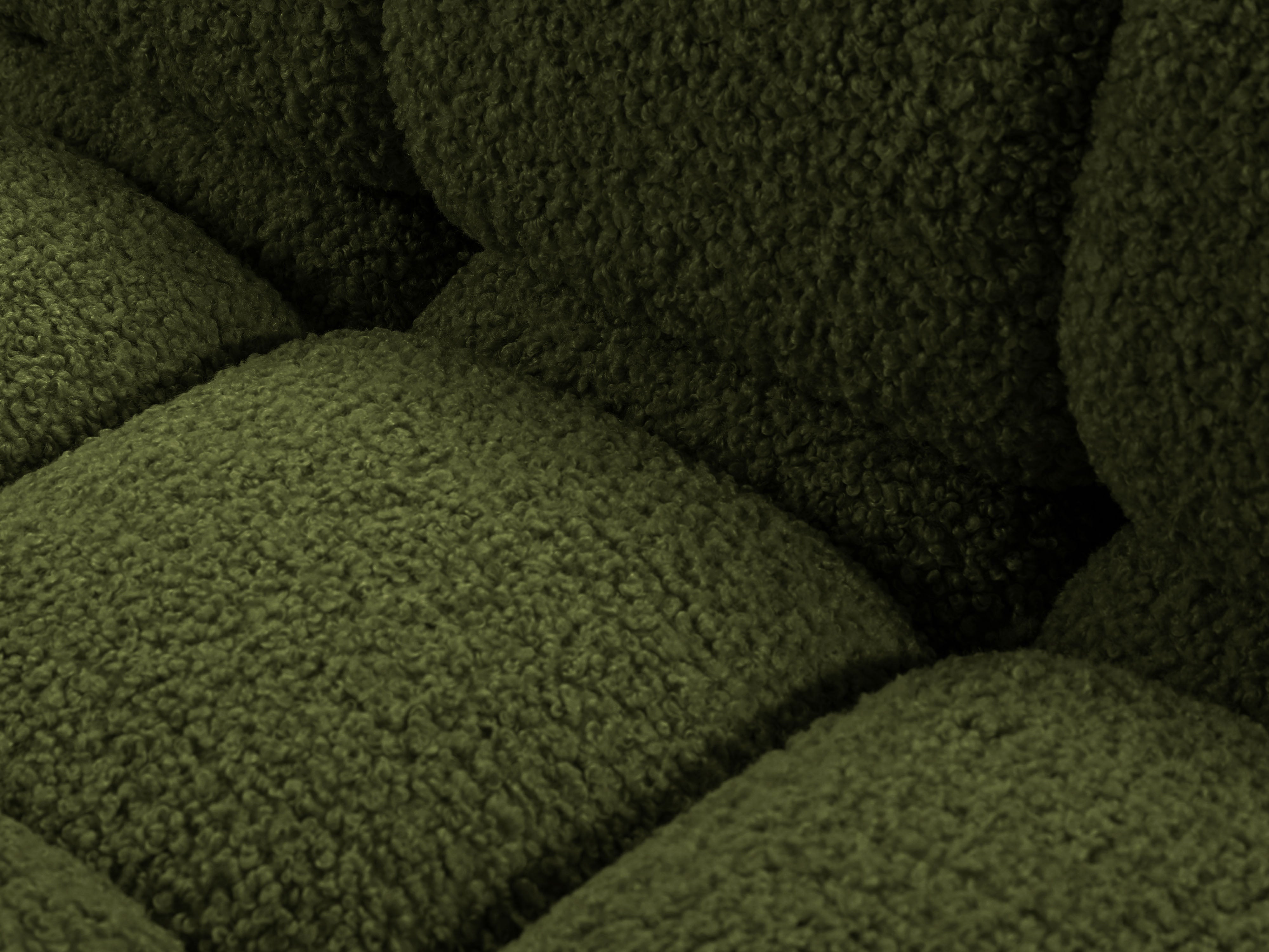 Sofa modułowa BELLIS - moduł prawostronny zielony boucle