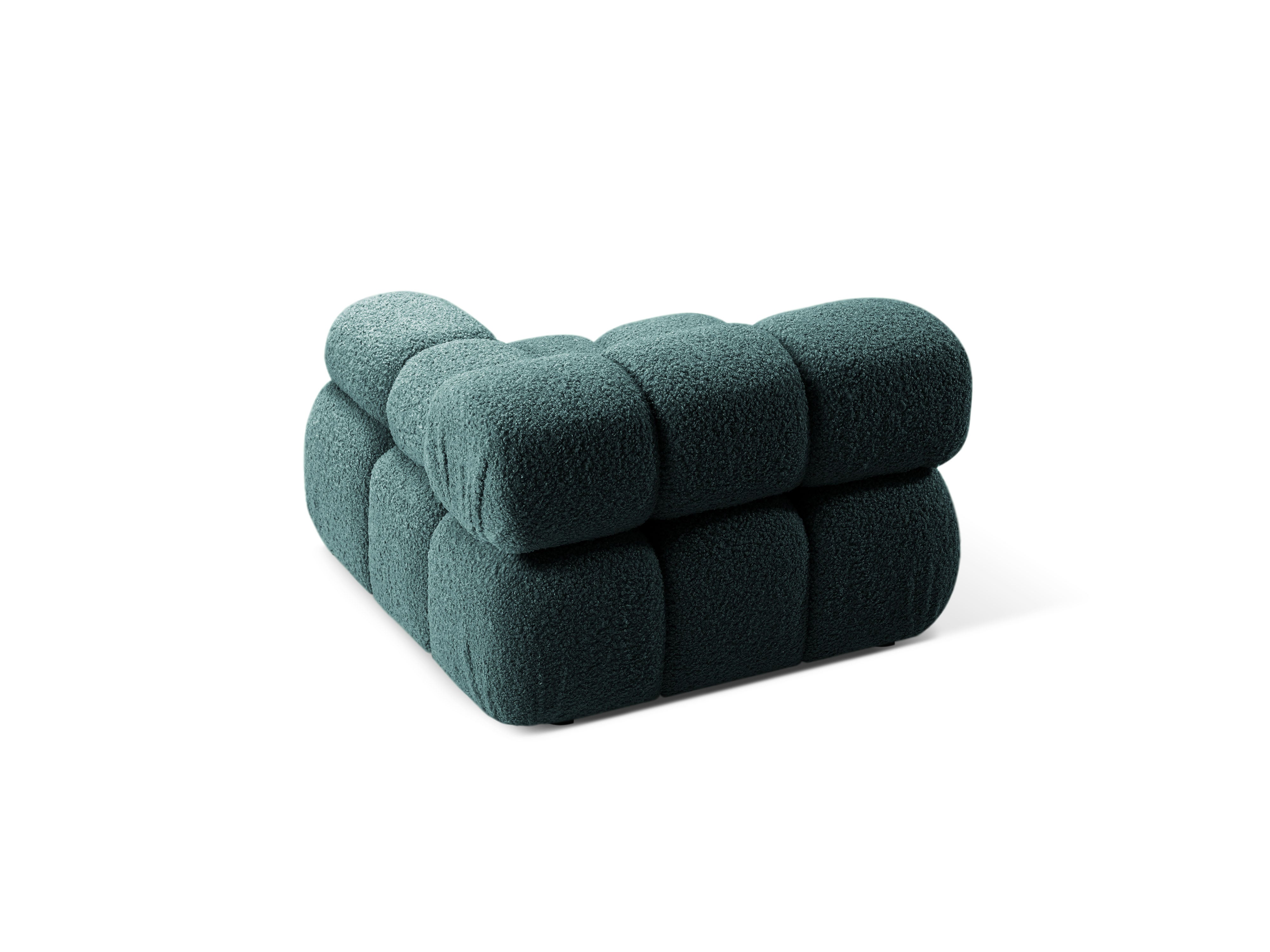Sofa modułowa BELLIS - moduł prawostronny głęboki petrol boucle
