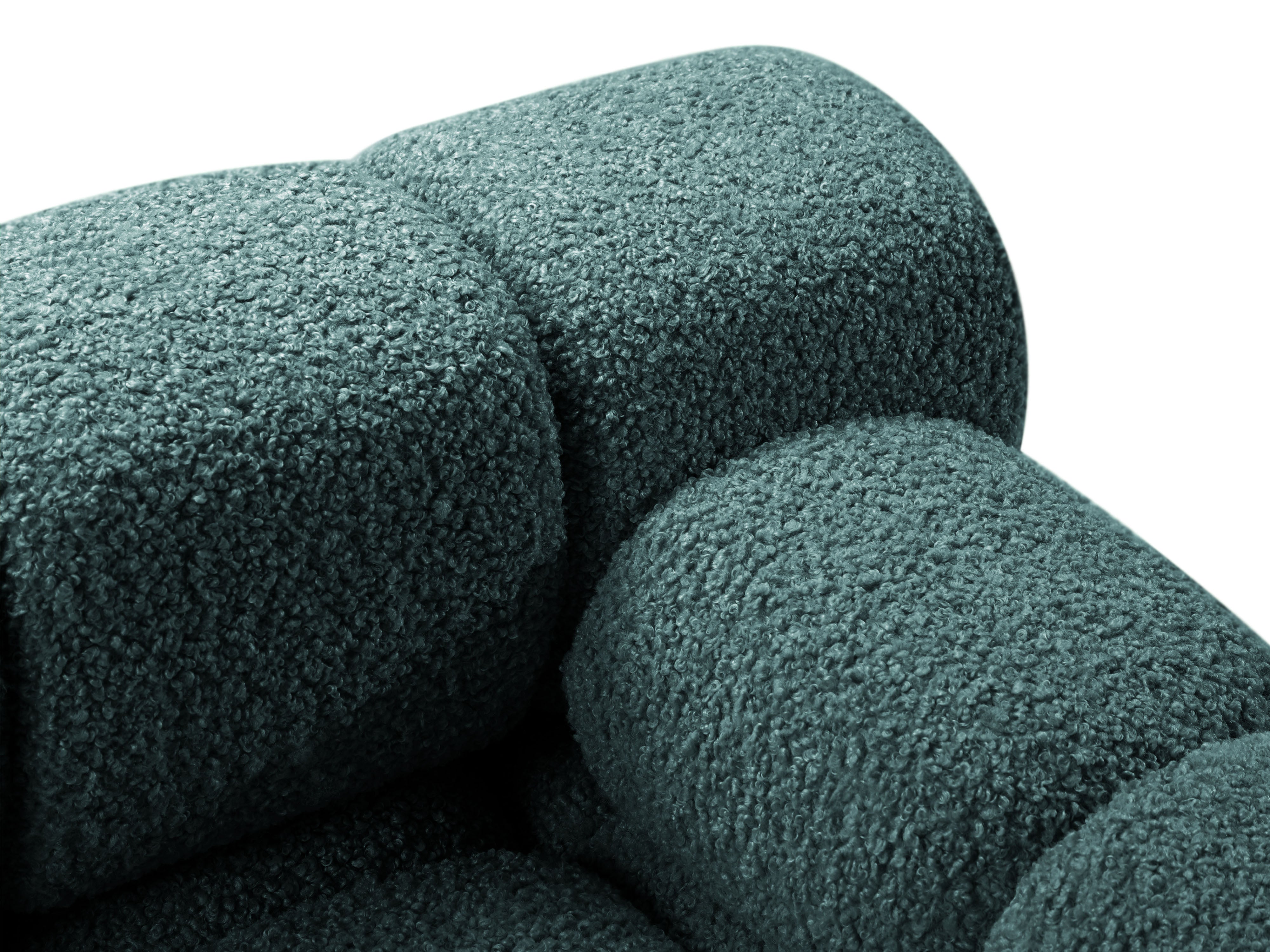 Sofa modułowa BELLIS - moduł prawostronny głęboki petrol boucle