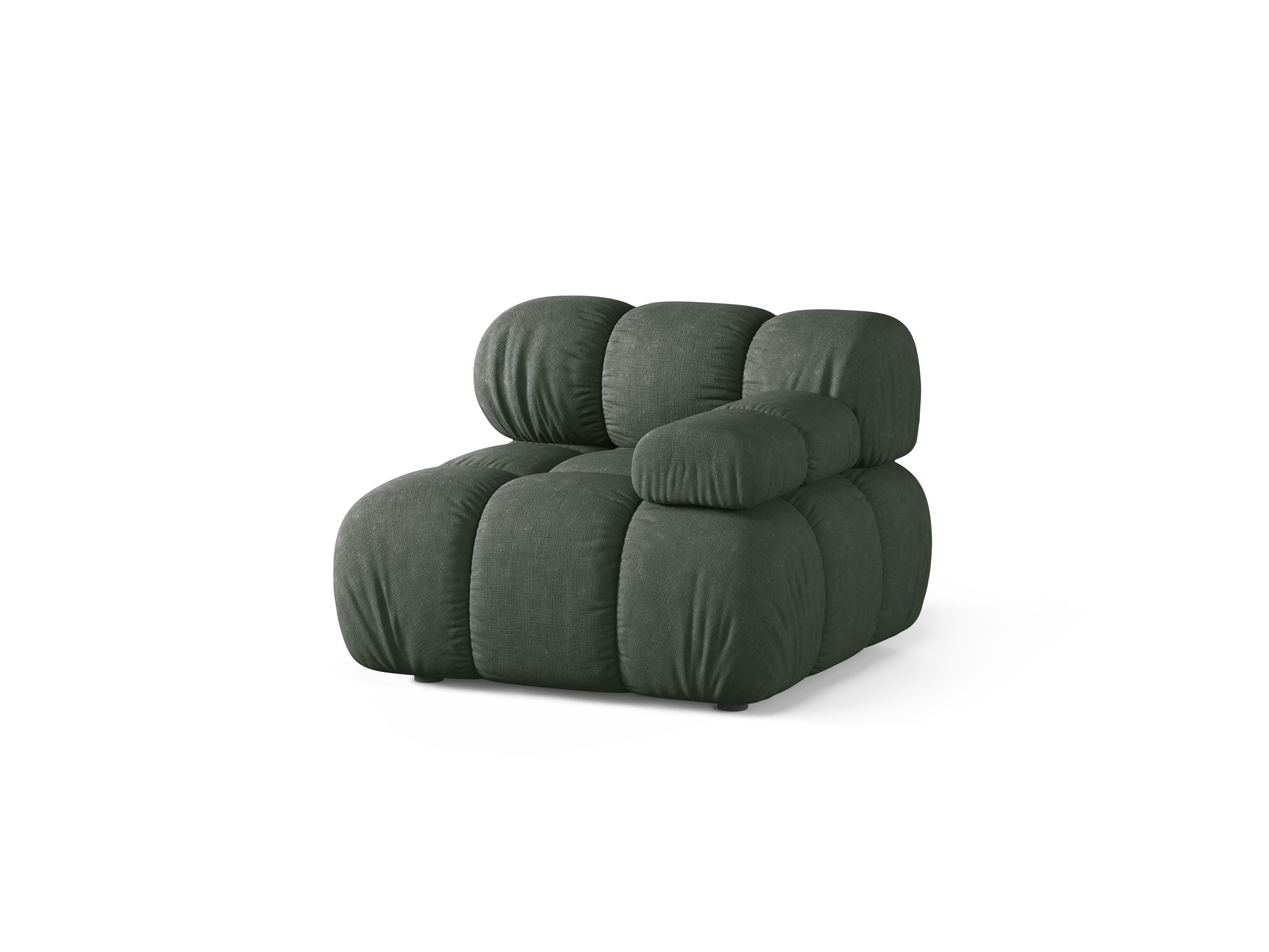 Sofa modułowa BELLIS - moduł prawostronny ciemnozielony