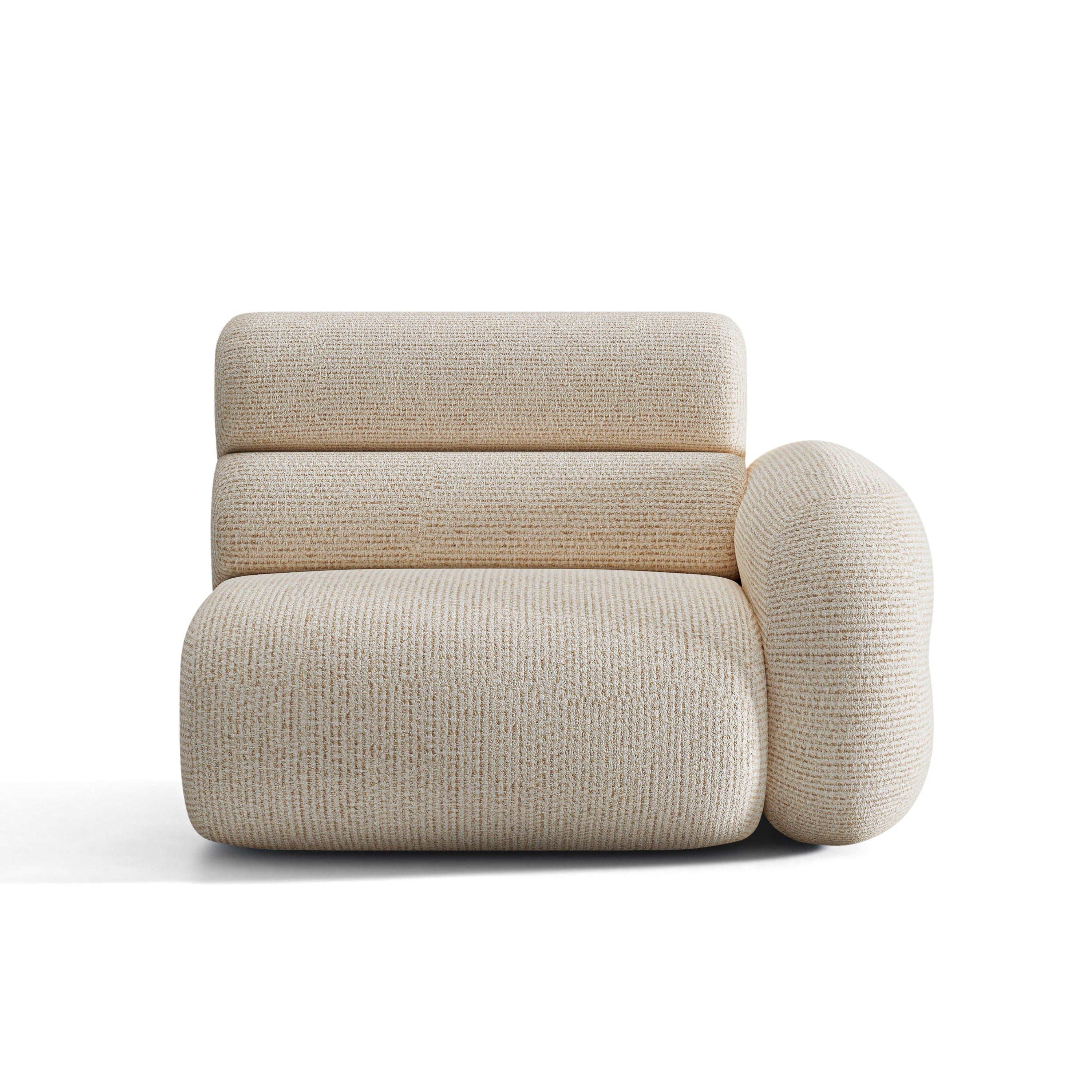 Sofa modułowa NEO - moduł prawostronny beżowy melanż