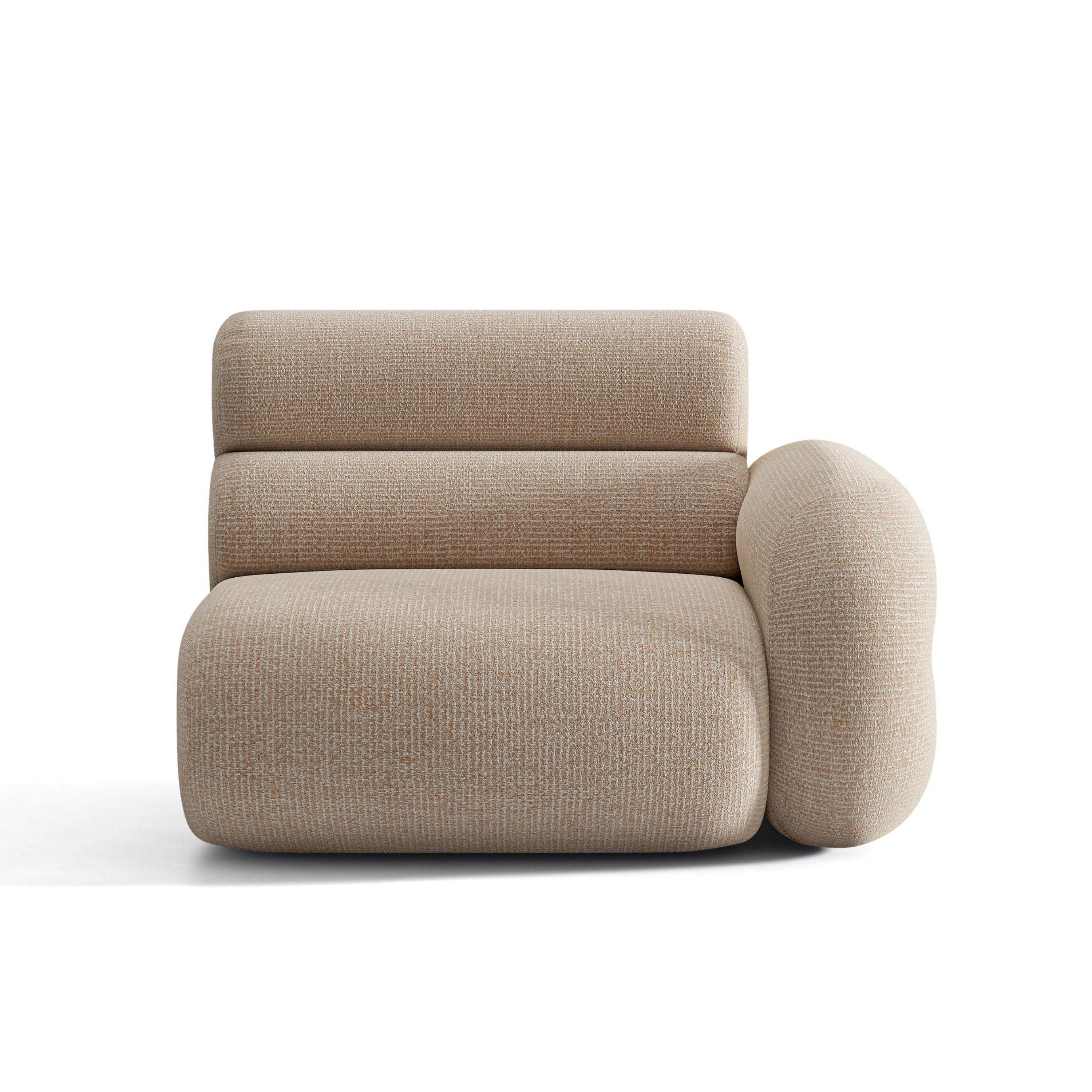 Sofa modułowa NEO - moduł prawostronny piaskowy melanż
