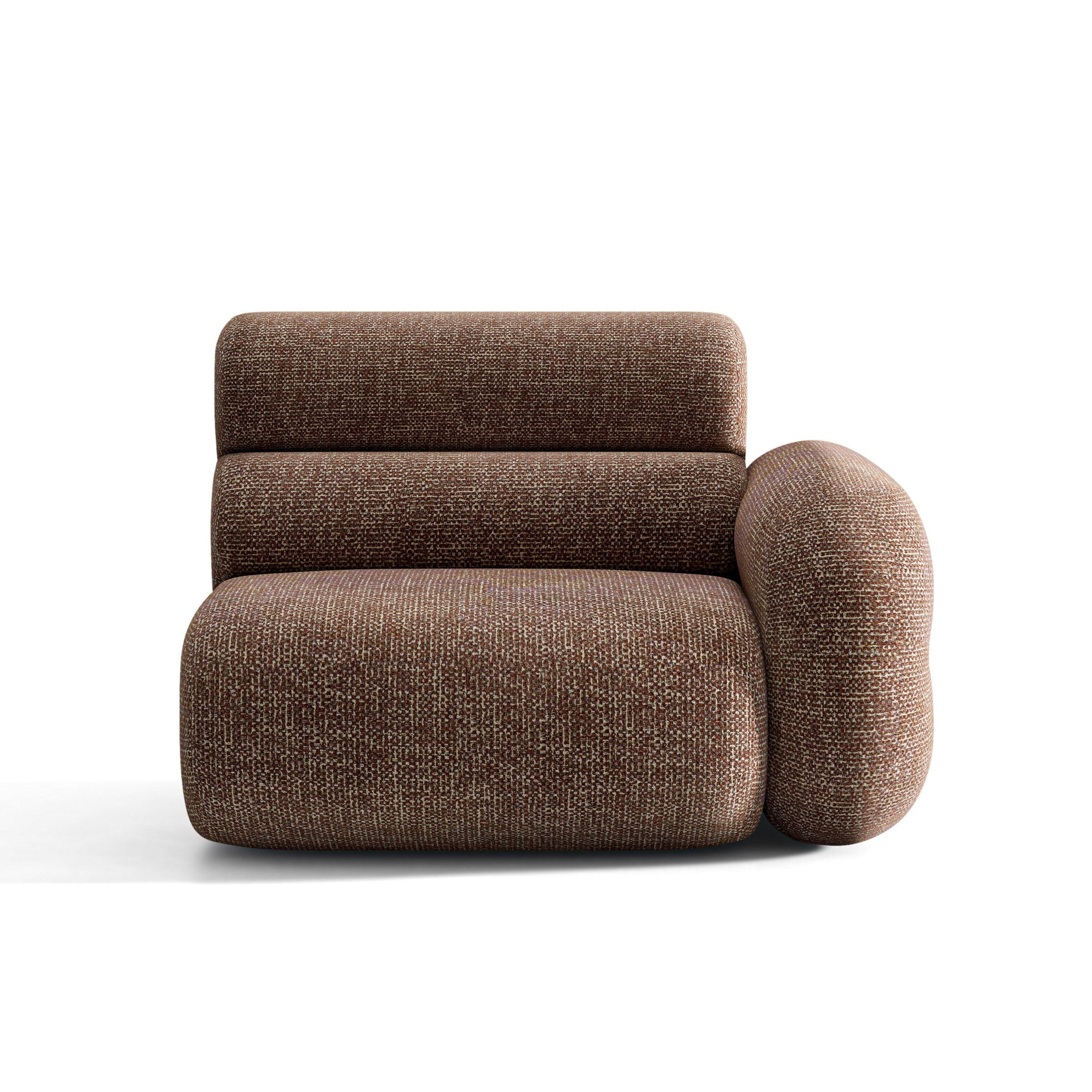 Sofa modułowa NEO - moduł prawostronny brązowy melanż