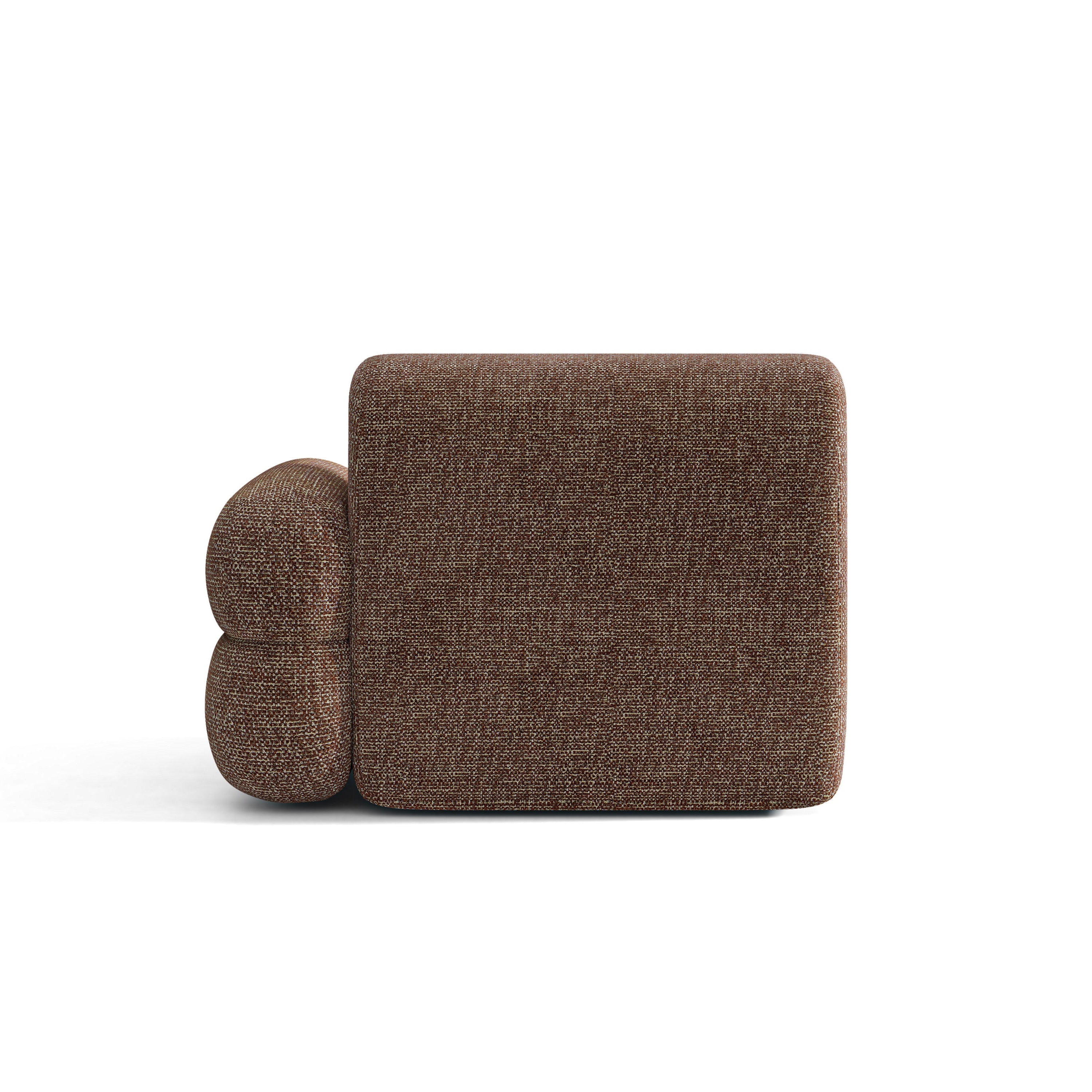 Sofa modułowa NEO - moduł prawostronny brązowy melanż