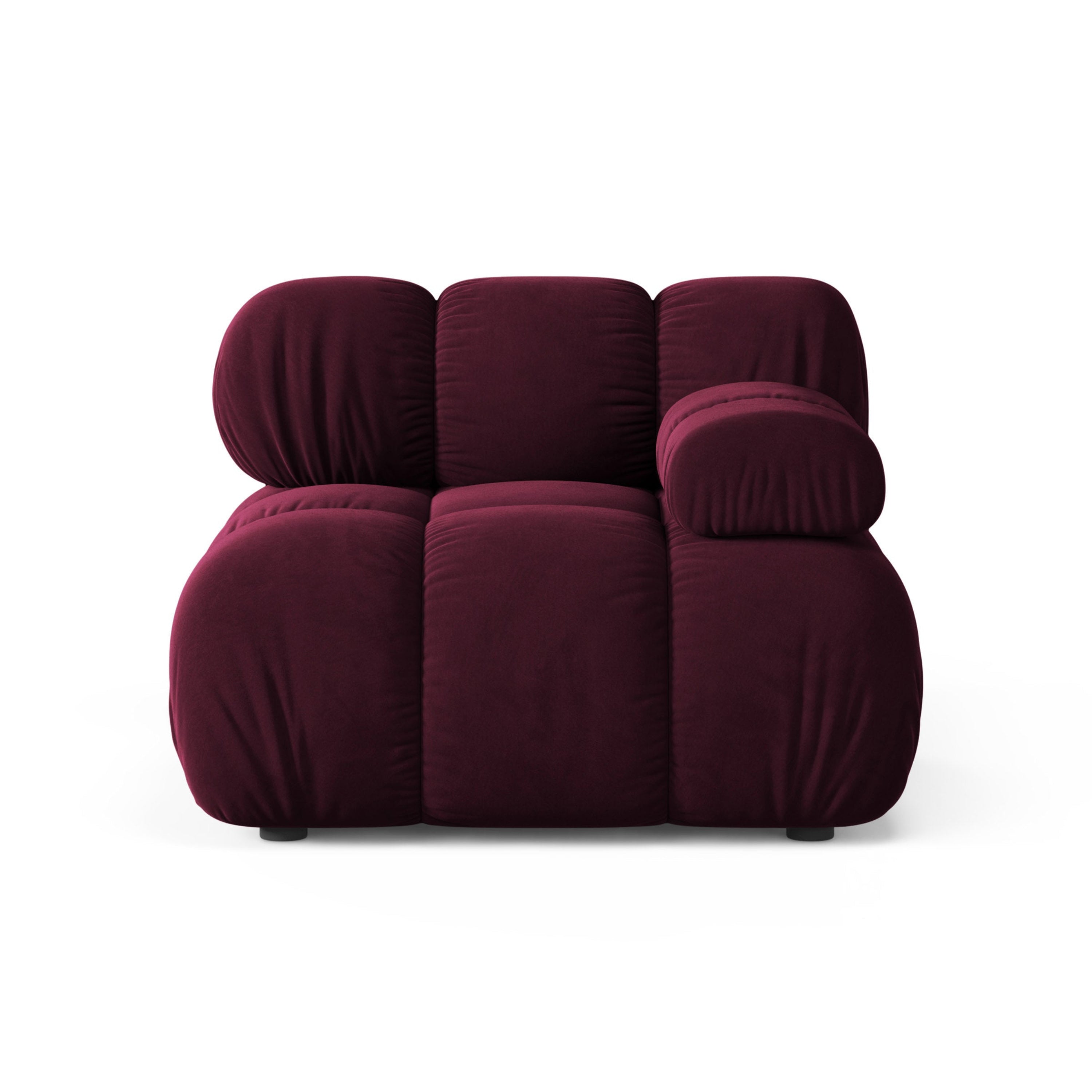 Sofa modułowa BELLIS - moduł prawostronny burgundowy welur