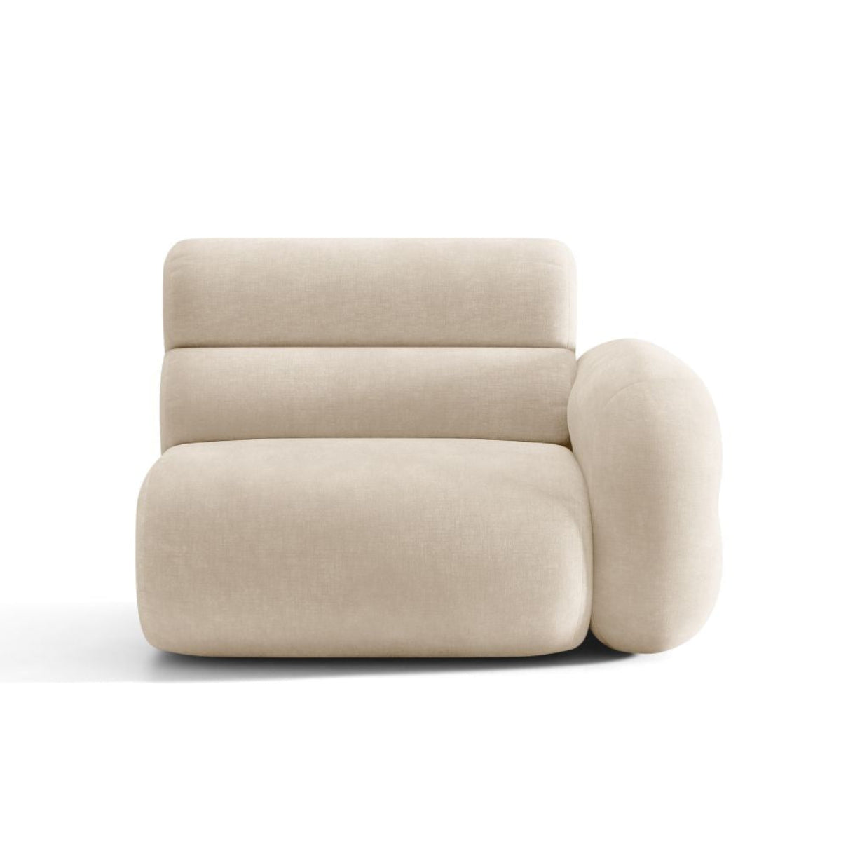 Sofa modułowa NEO - moduł prawostronny jasnobeżowy szenil