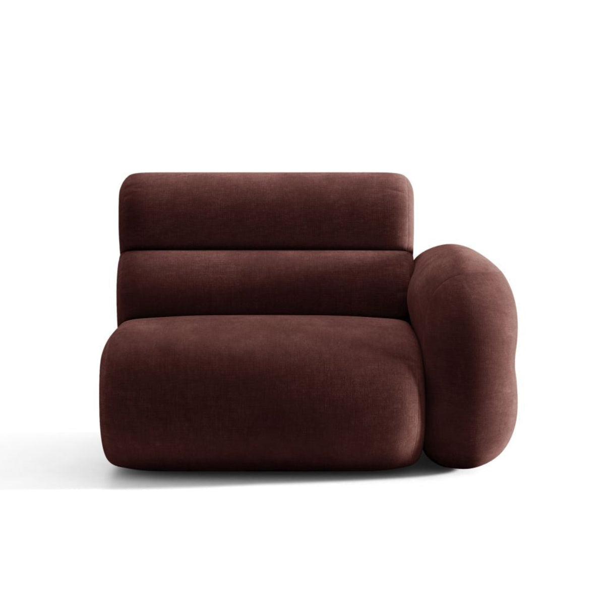 Sofa modułowa NEO - moduł prawostronny wiśniowy szenil
